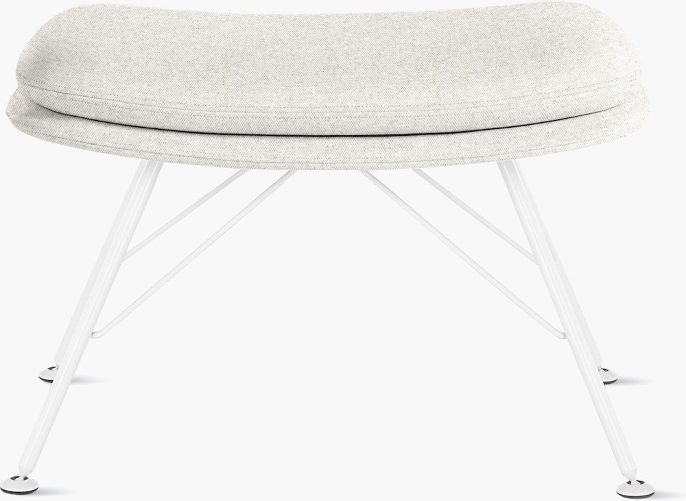 Striad Ottoman in Wire Base White Luce,  Blanched