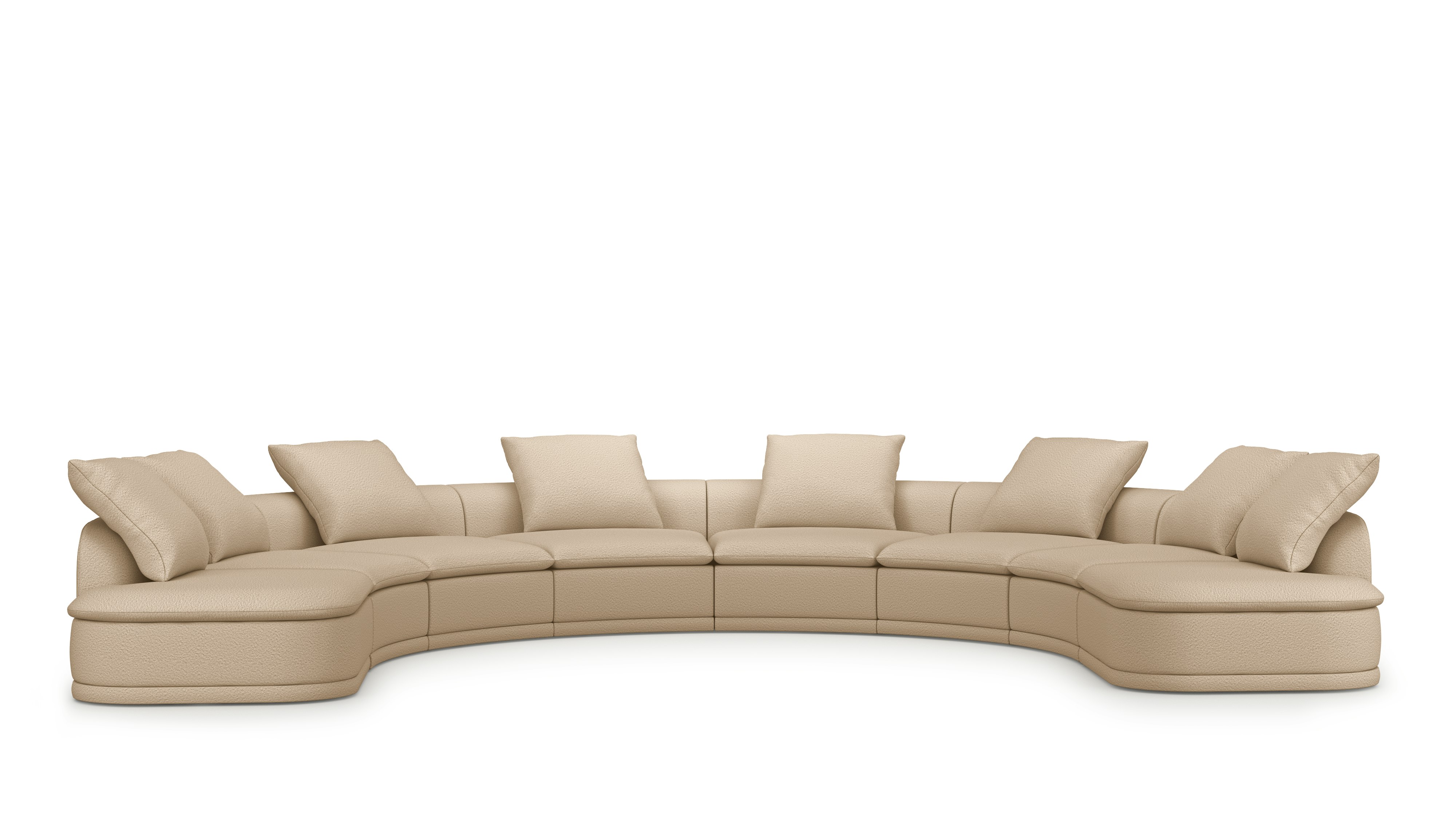 An Atlason Composed Modular Sofa U Shape Sectional in Sand viewed from an angle.