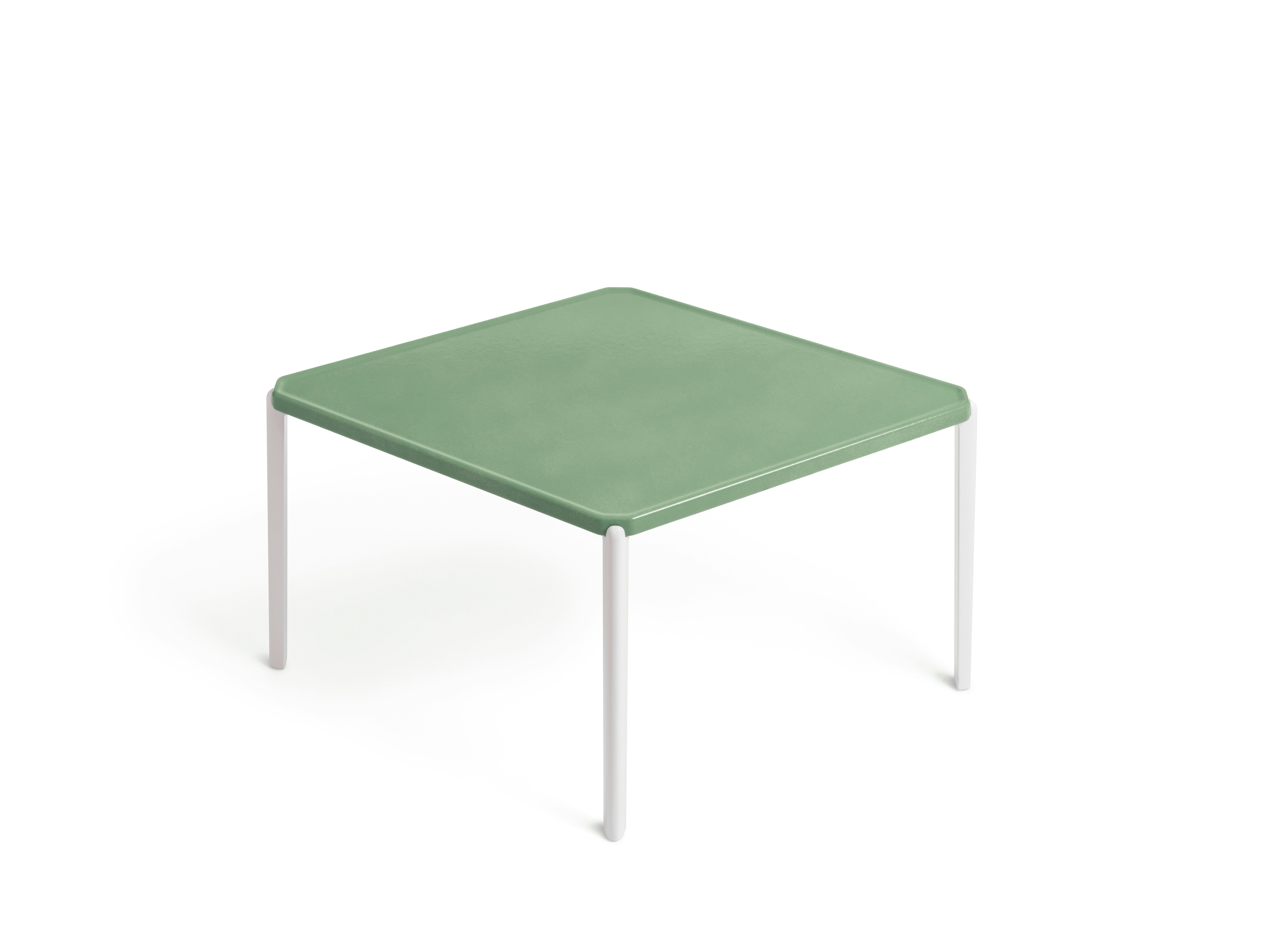 Tambour Table - 14.25In, Rhomboidal, White, Green