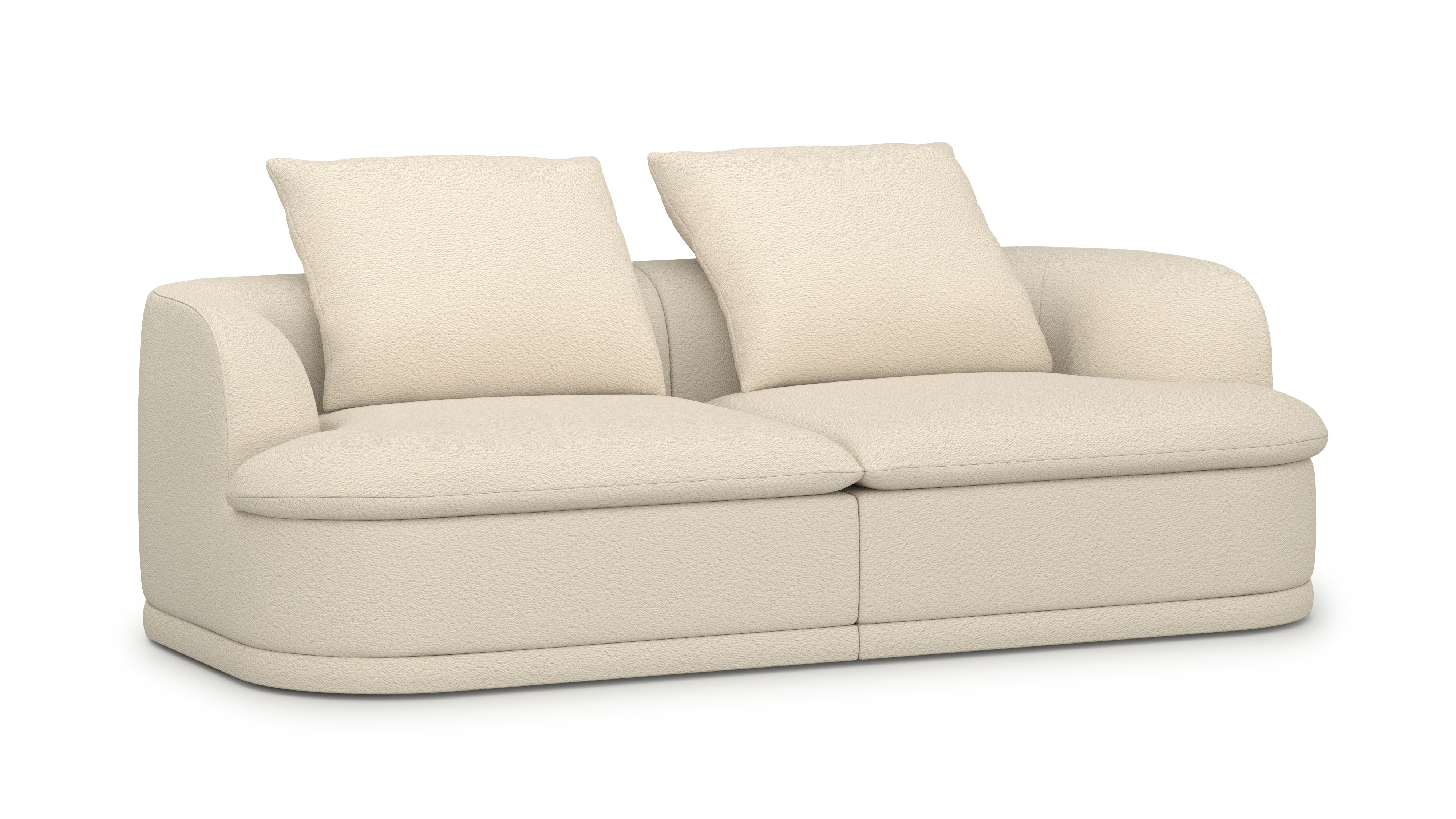 A Atlason Composed Modular Sofa in Cream viewed from an angle
