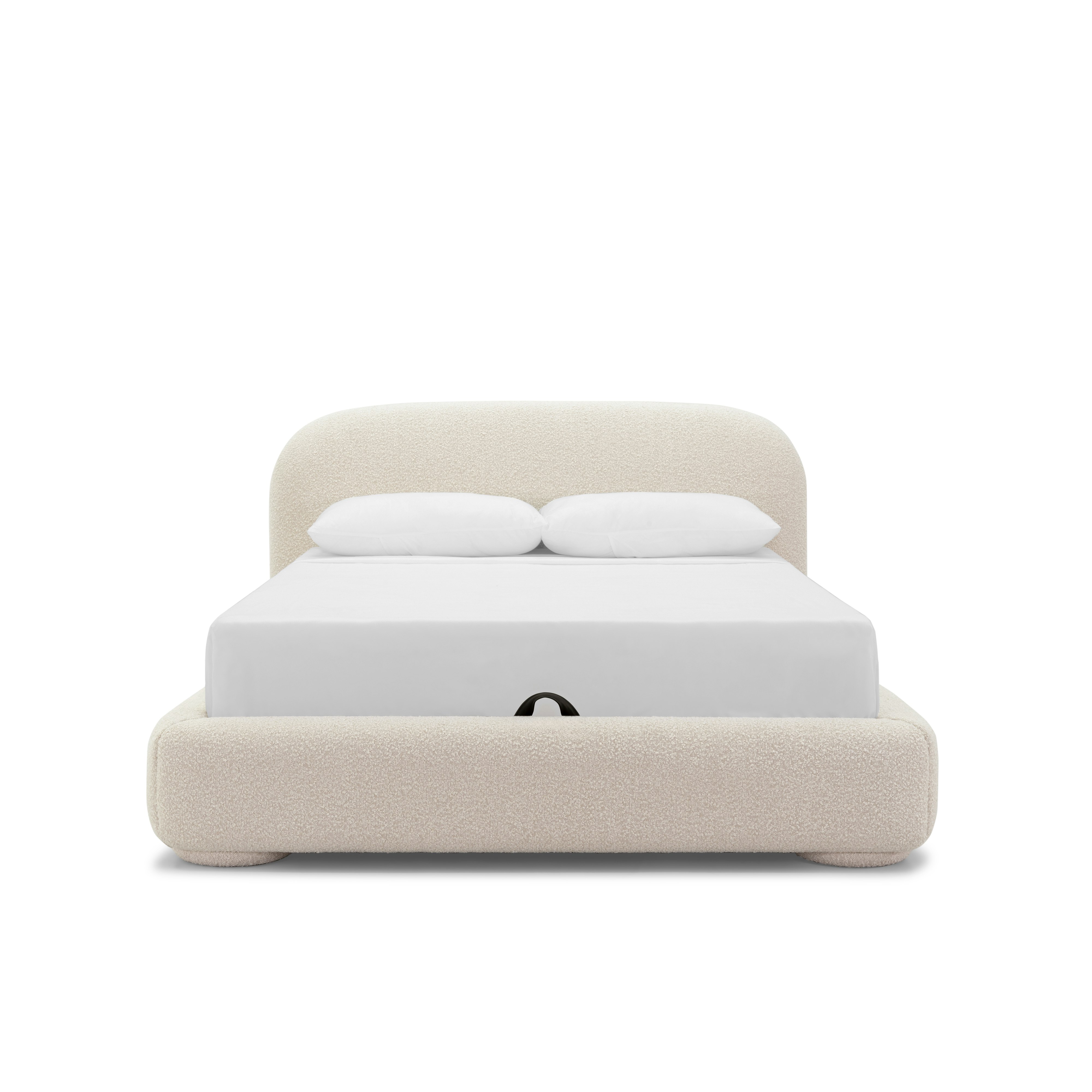 Lull Bed - Queen, Storage, Fabric, Bronte, La Cr&egrave;me