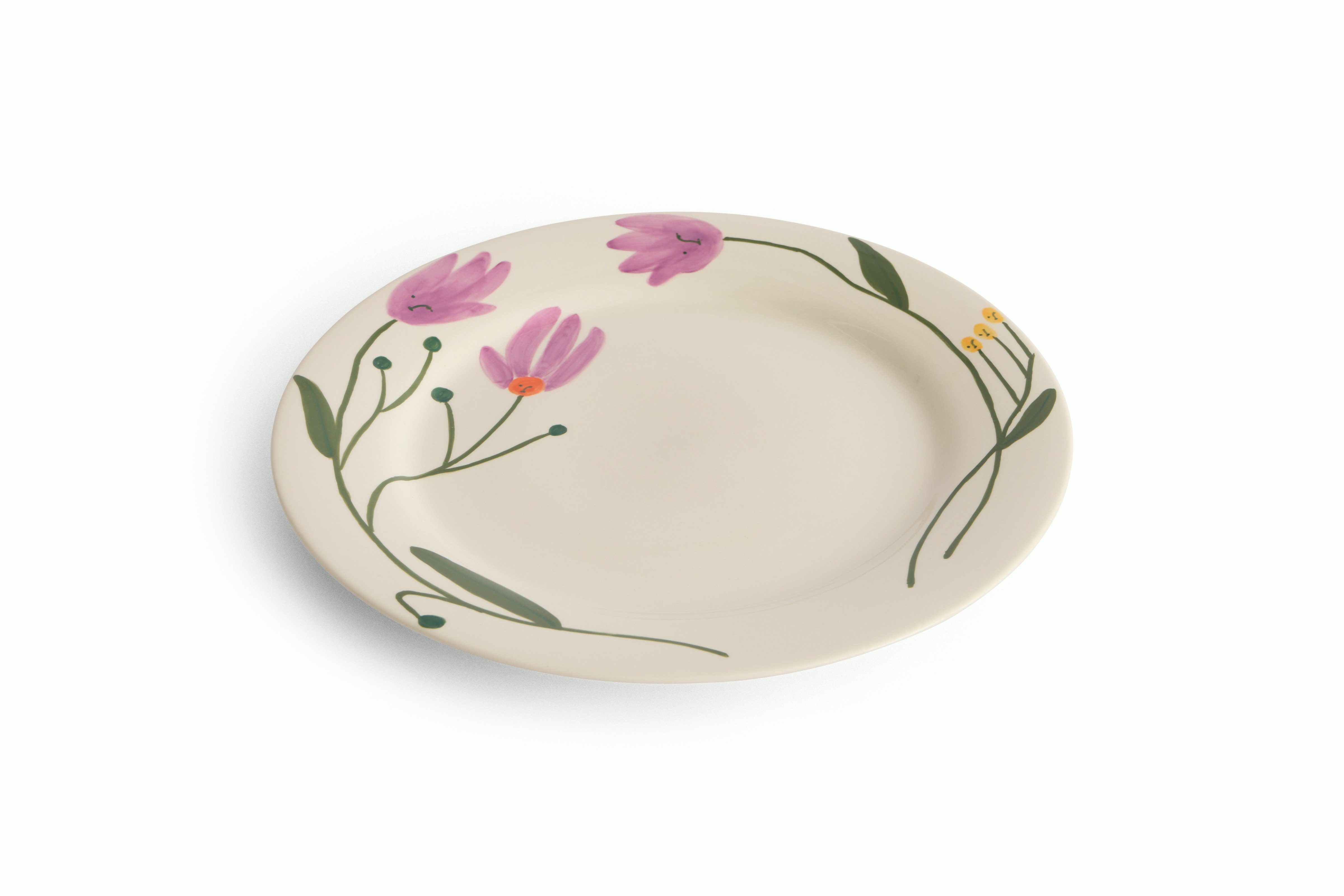 A Wild Flower Dinner Plate in Stoneware viewed from the front.