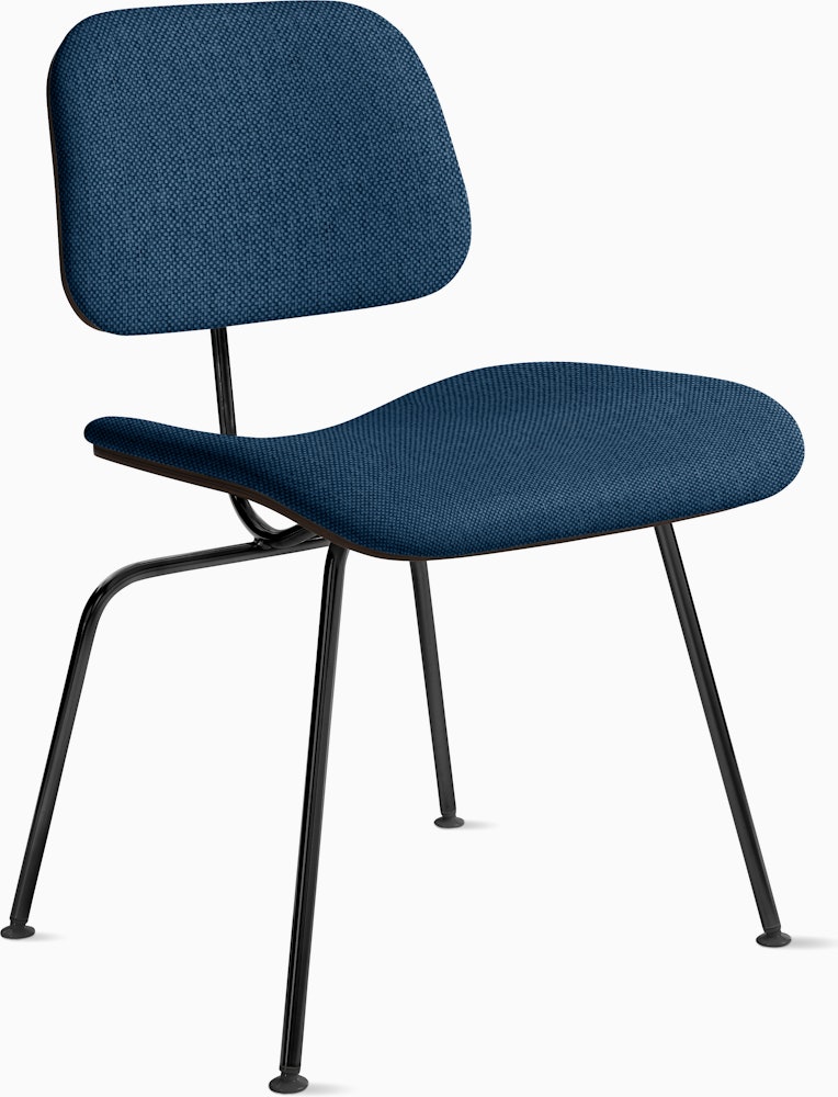 Eames Molded Plywood DCM Ebony Frame Mode - Denim,  Black Leg