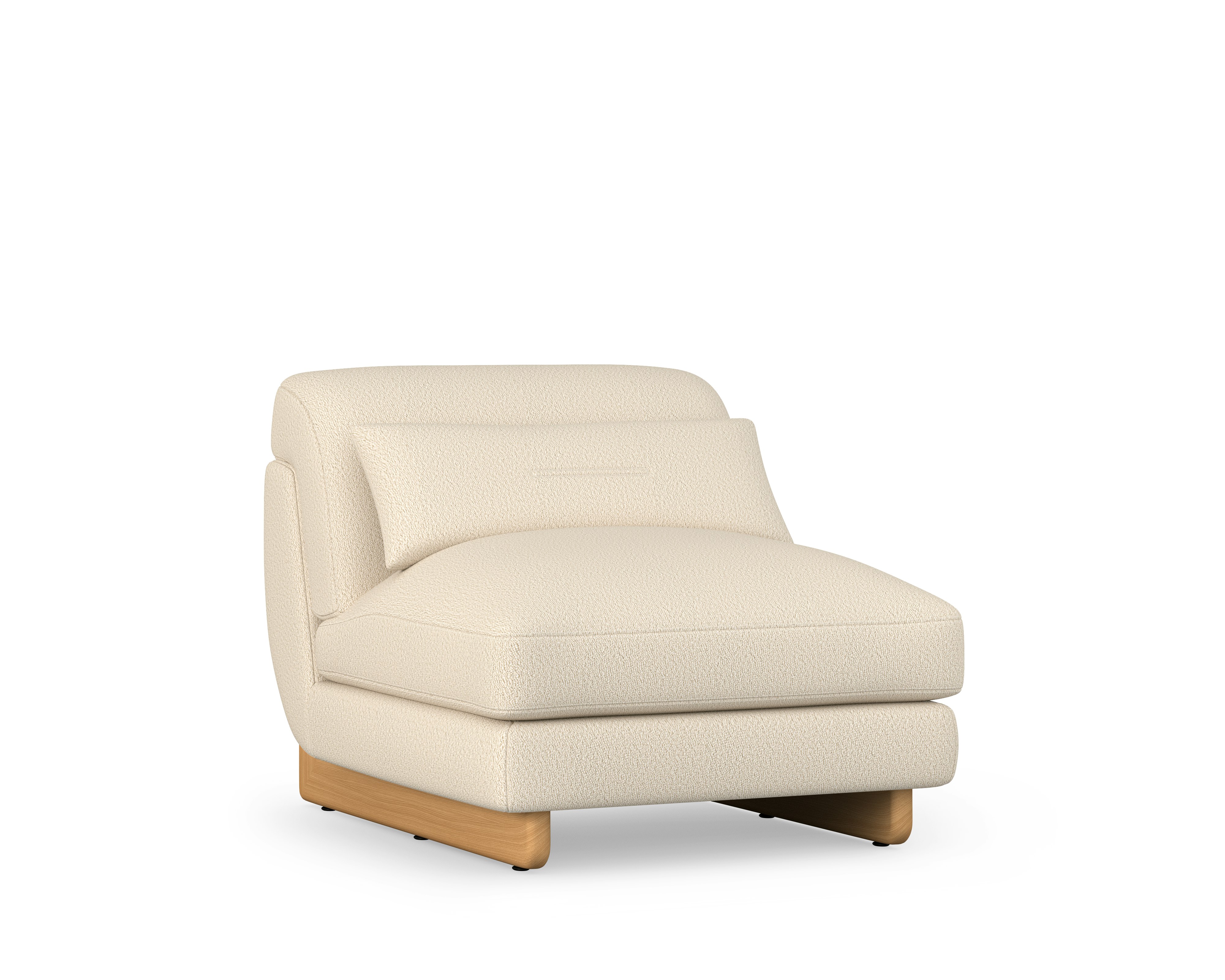 Contra Lounge Chair - Armless, Turf, Cream, Oak