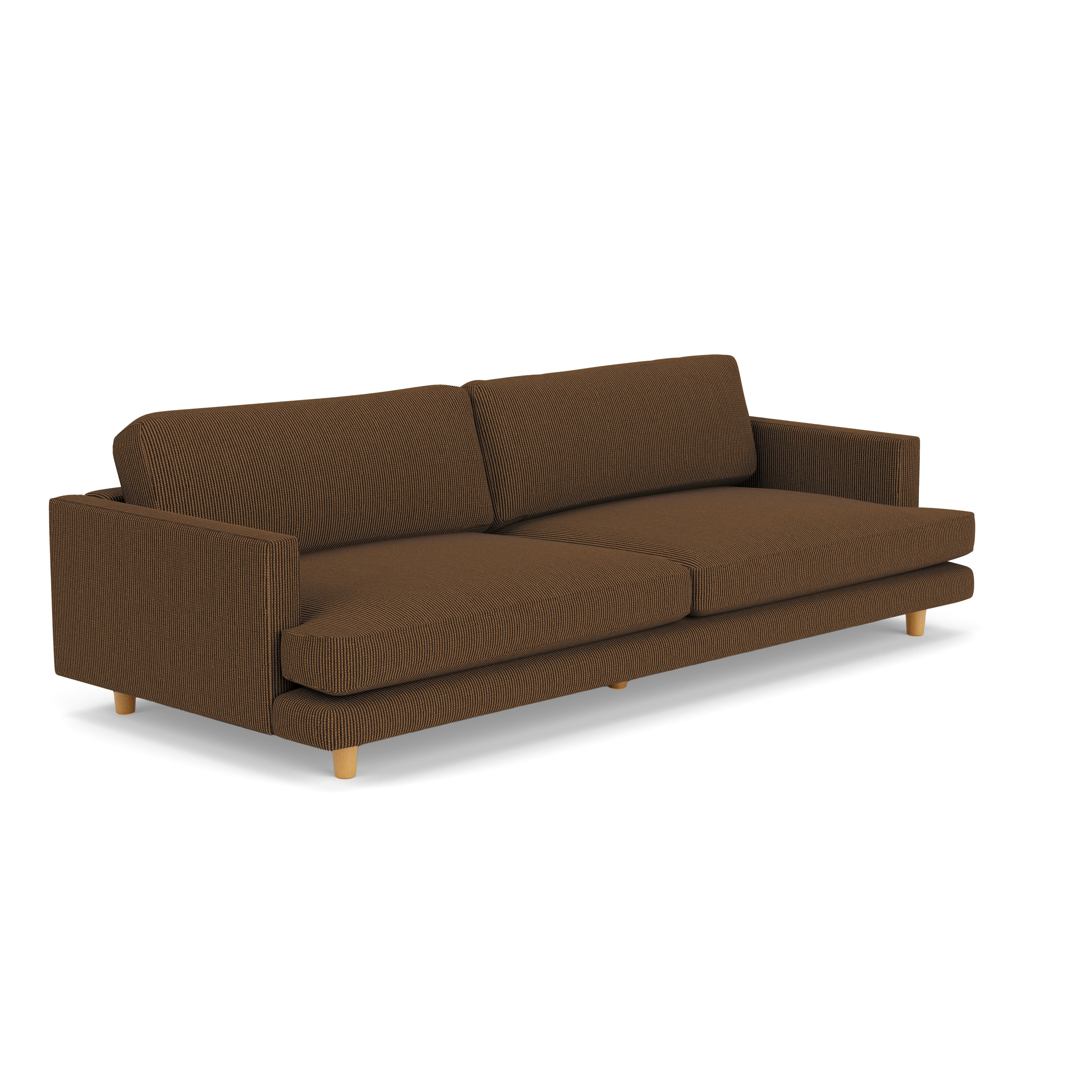 A D'Urso Sofa in Brunette Clear Oak viewed from an angle.