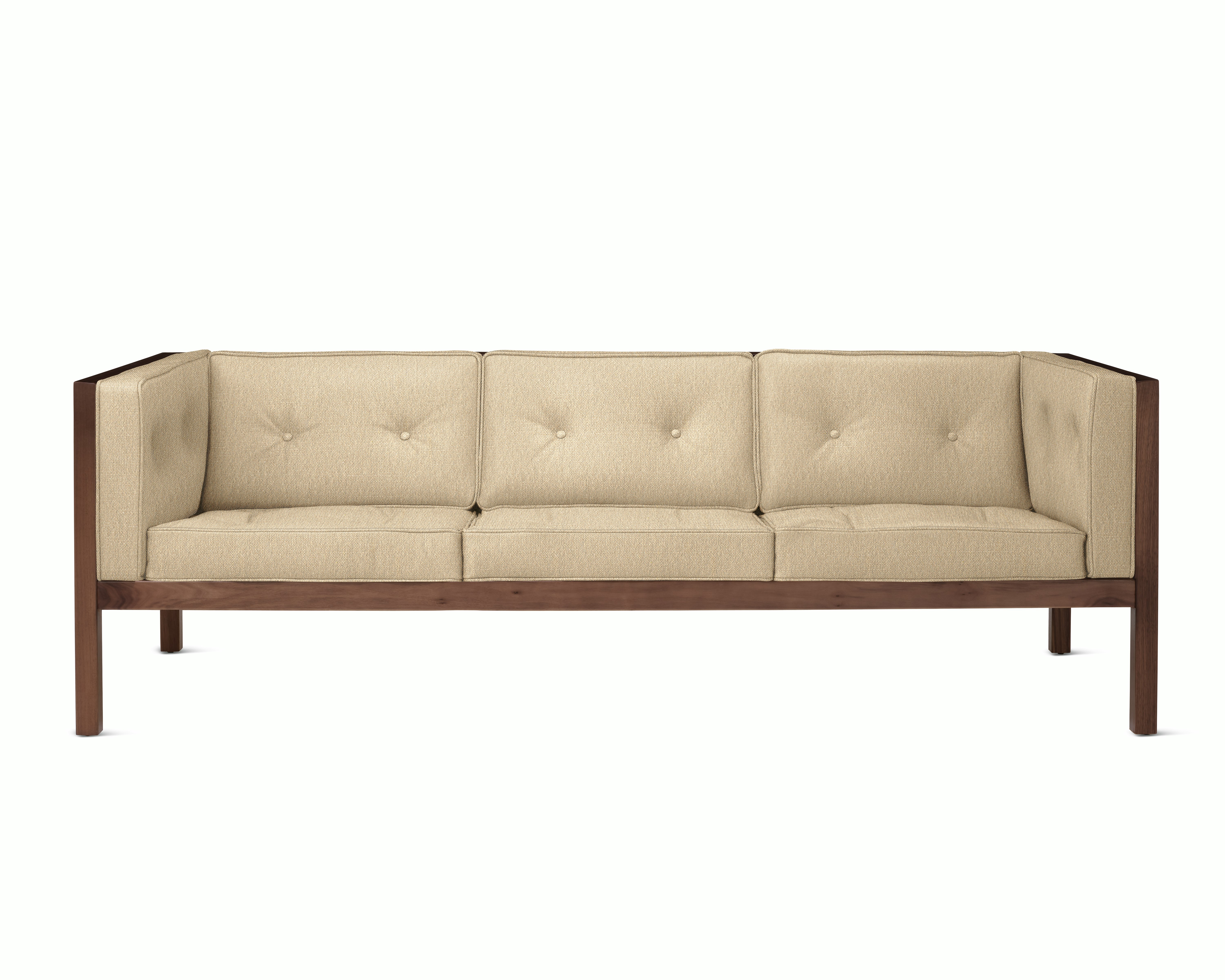 Cube Sofa - 80 Inch, Album, Straw, Walnut
