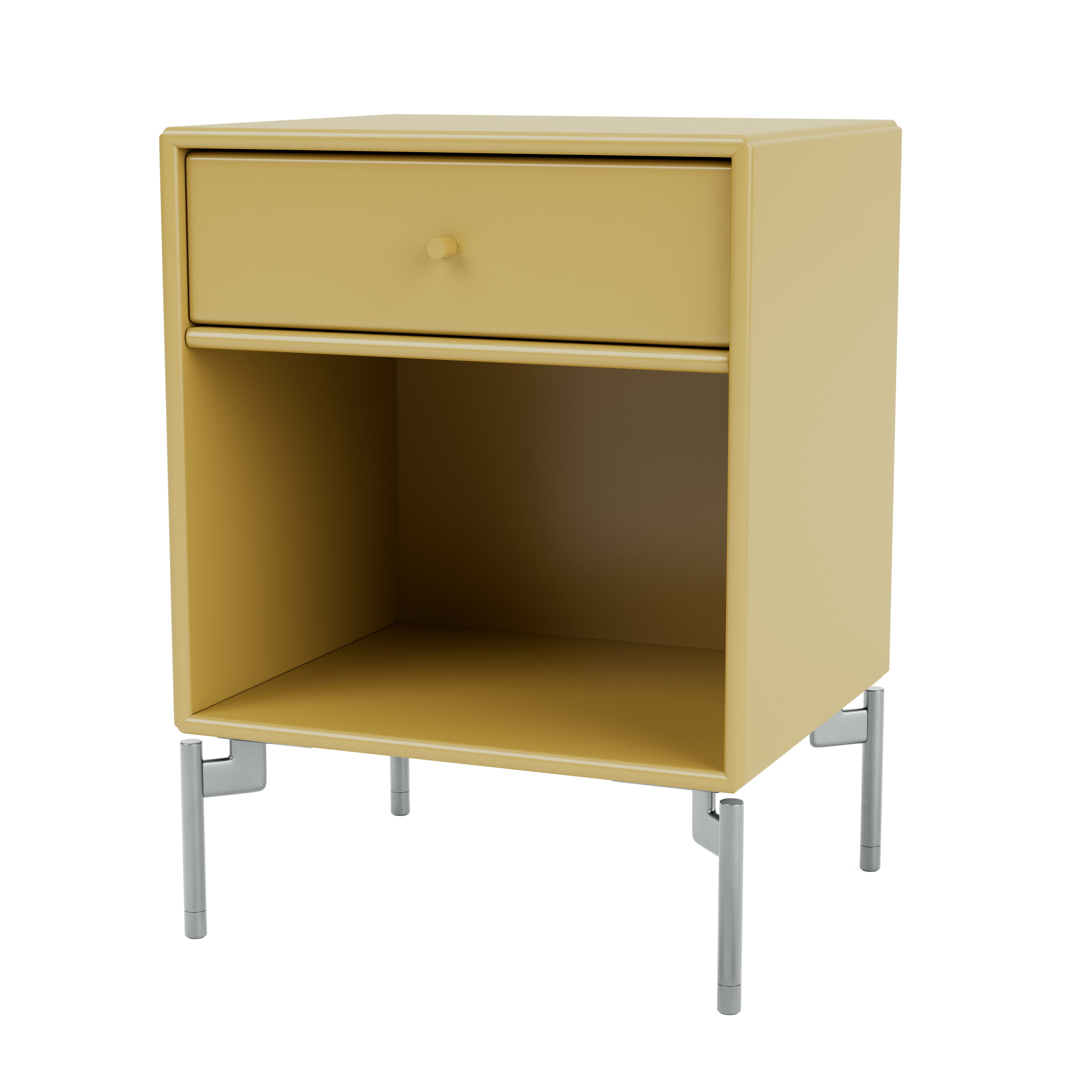 Dream Bedside Table - Cumin, Chrome Legs