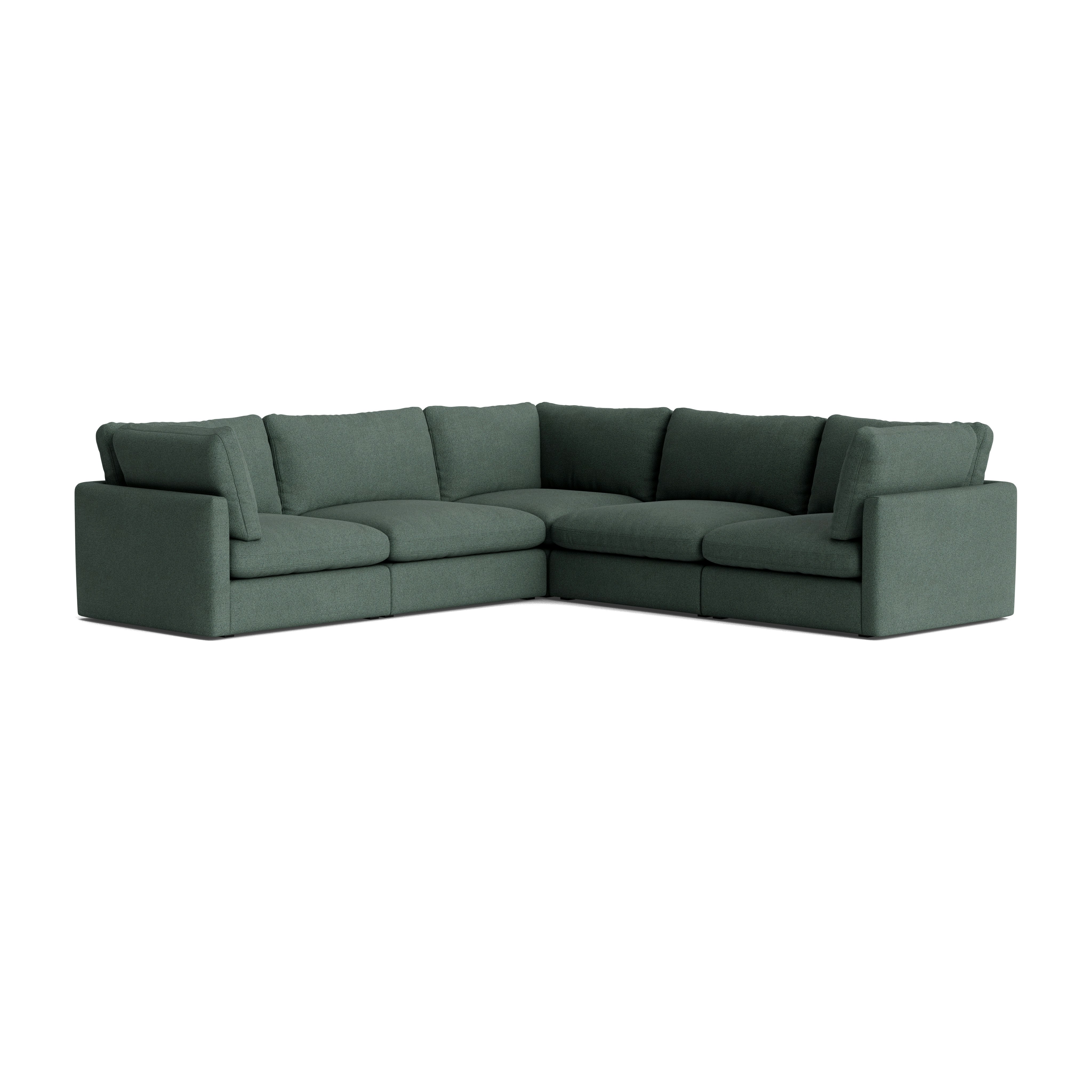 Hackney Lounge Compact Corner Sectional - Pecora, Green
