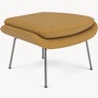 Womb Ottoman - Medium,  Classic Boucle,  Yam,  Polished Chrome
