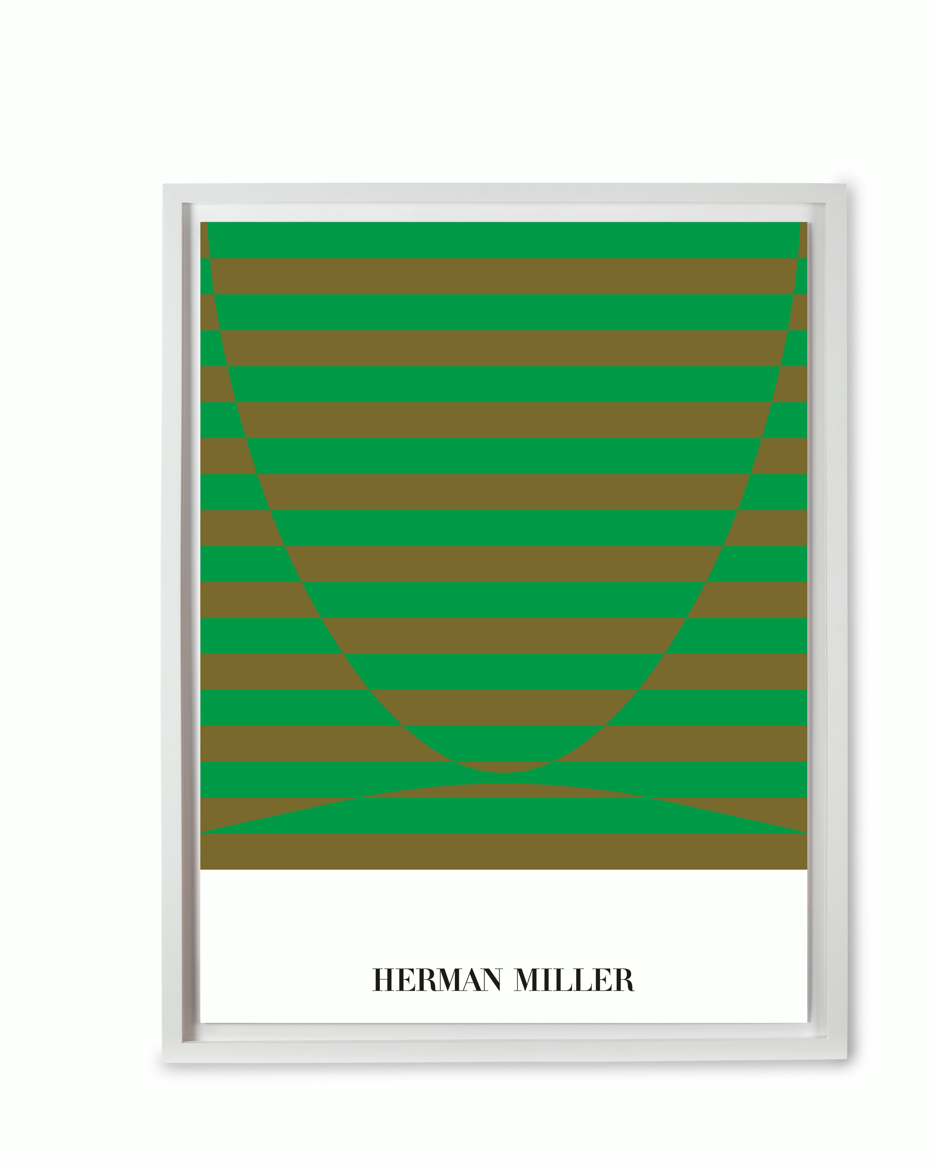 Herman Miller Brochure Covers Poster By Tomoko Miho - Framed,  White,  Green