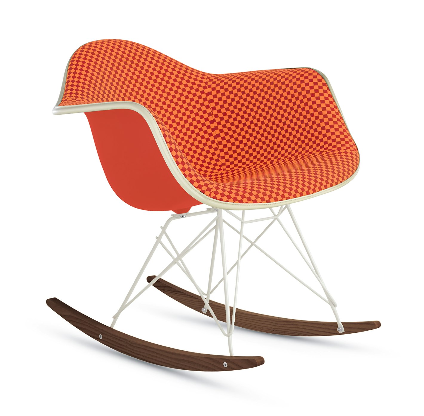 Eames Upholstered Molded Plastic Armchair,  Rocker Base