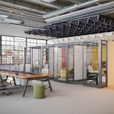 Thriving Workplace | Creative Wall and Rockwell Unscripted Sawhorse Workbench thriving workplace rockwell unscripted creative wall sawhorse workbench ollo knit back chair rockwell unscripted upholstered seat muuto tip table lamp knoll works 2021