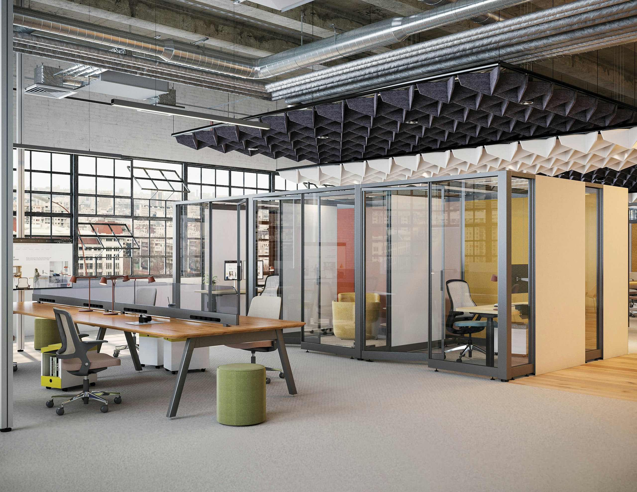 thriving workplace rockwell unscripted creative wall sawhorse workbench ollo knit back chair rockwell unscripted upholstered seat muuto tip table lamp knoll works 2021