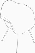 Eames Upholstered Fiberglass 4-Leg Armchair