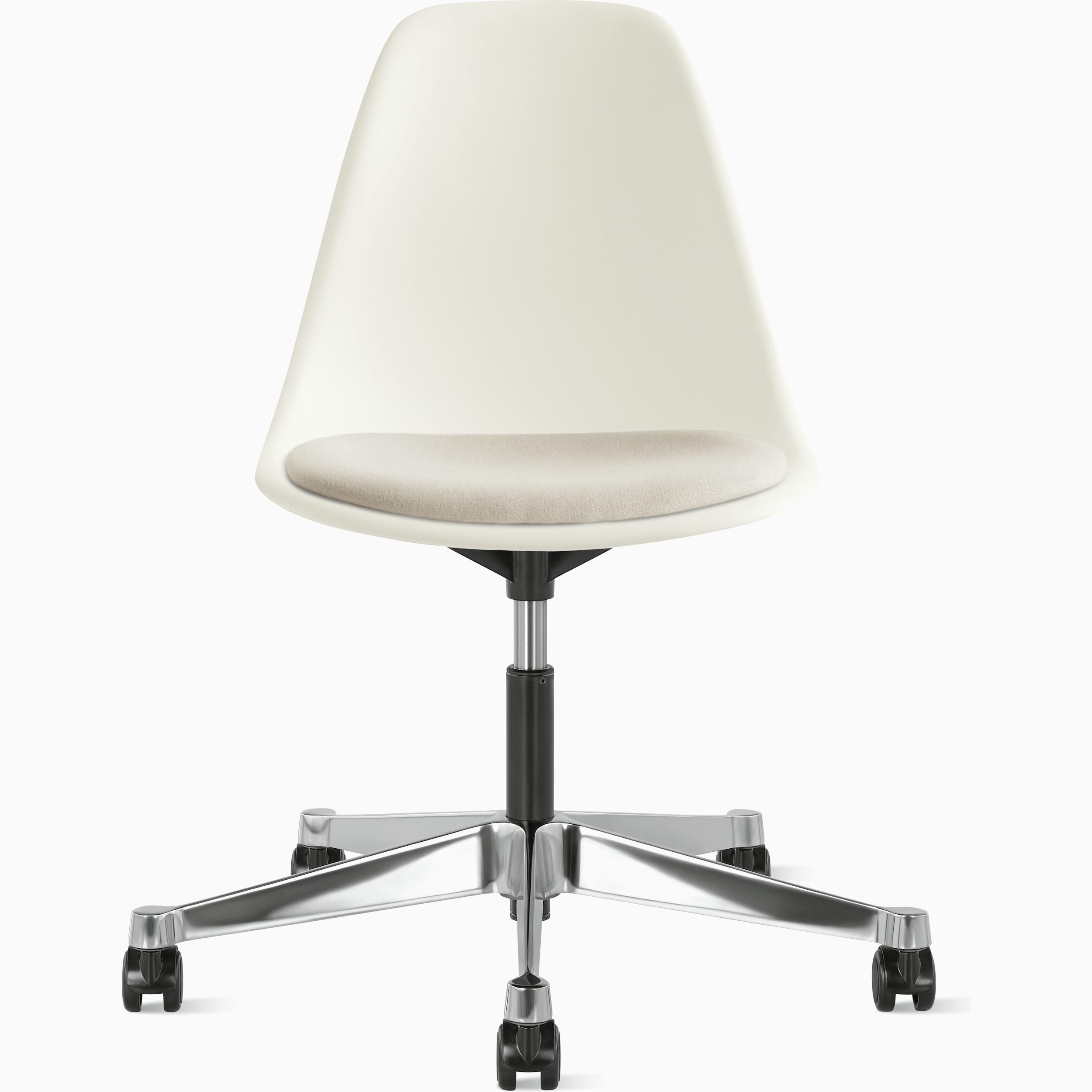 Eames Molded Plastic Task Side Chair with Seatpad – Herman Eames Molded Plastic Task Side Chair with Seatpad – Herman