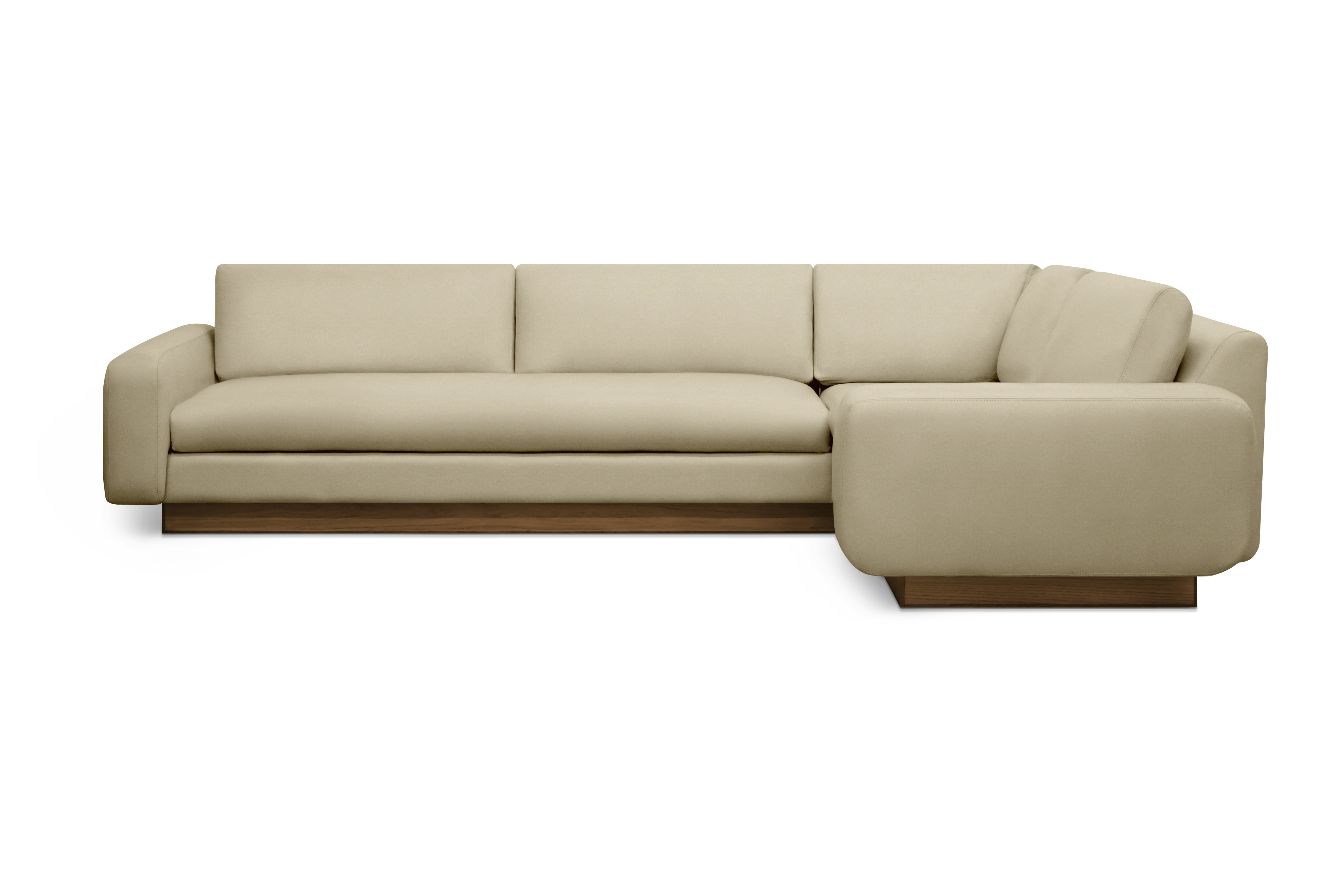 Mesa Corner Sectional - Right,  Marquis Velvet,  Linen,  Walnut