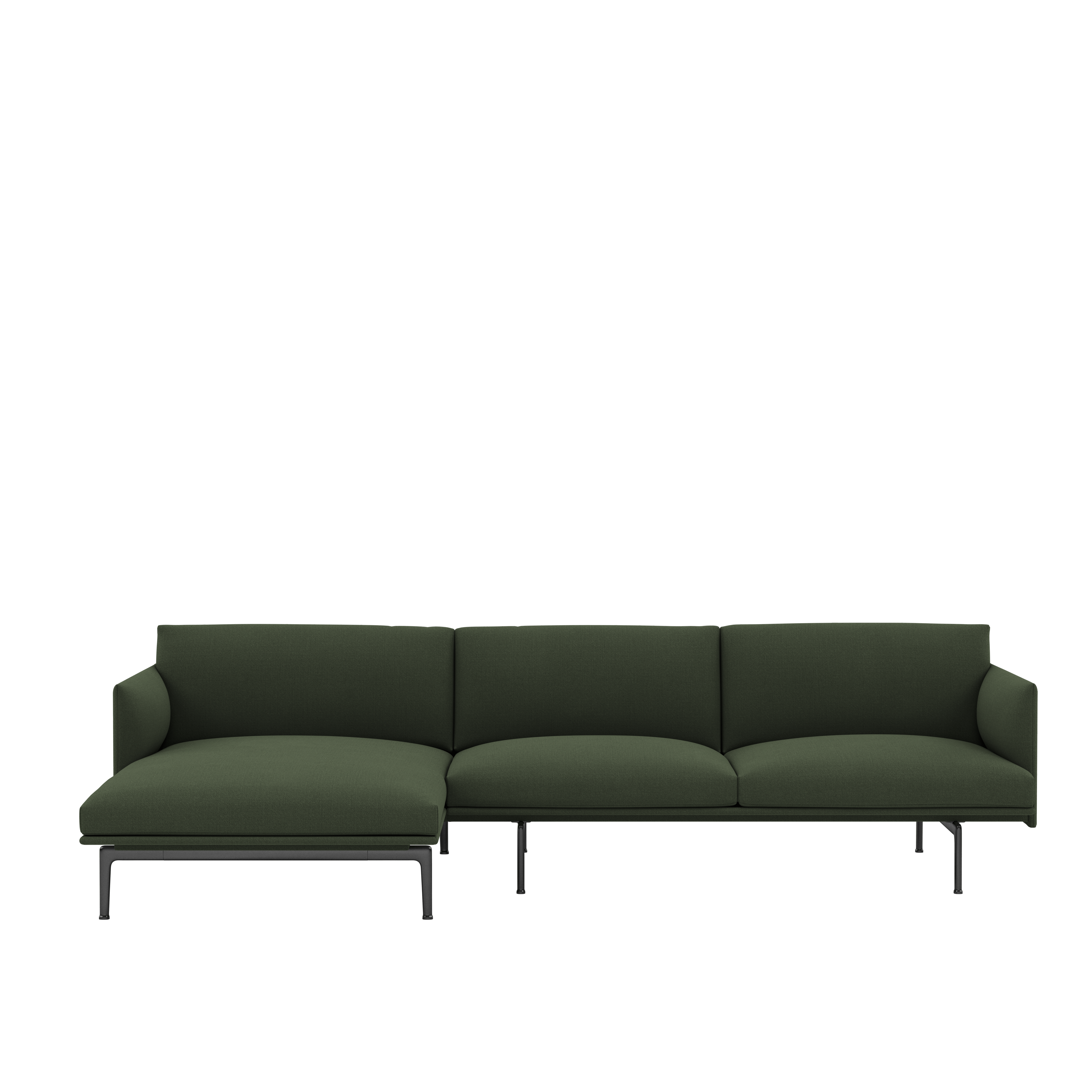 Outline Sectional Chaise - Left - Vidar, 972 Deep Pine