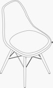Eames Molded Fiberglass Side Chair With Seat Pad 9 Dowel Base