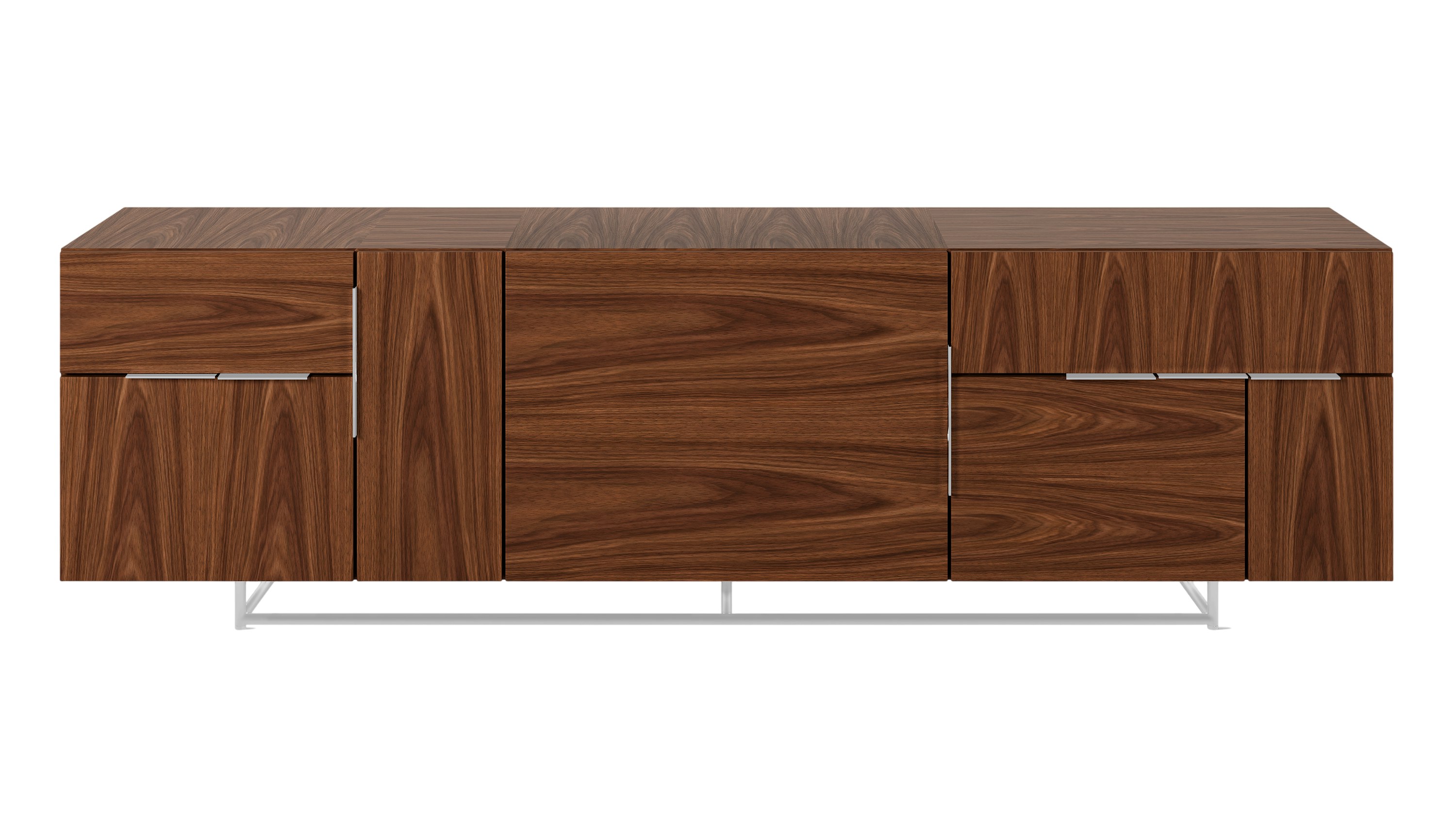 Domino Credenza - chrome,  walnut