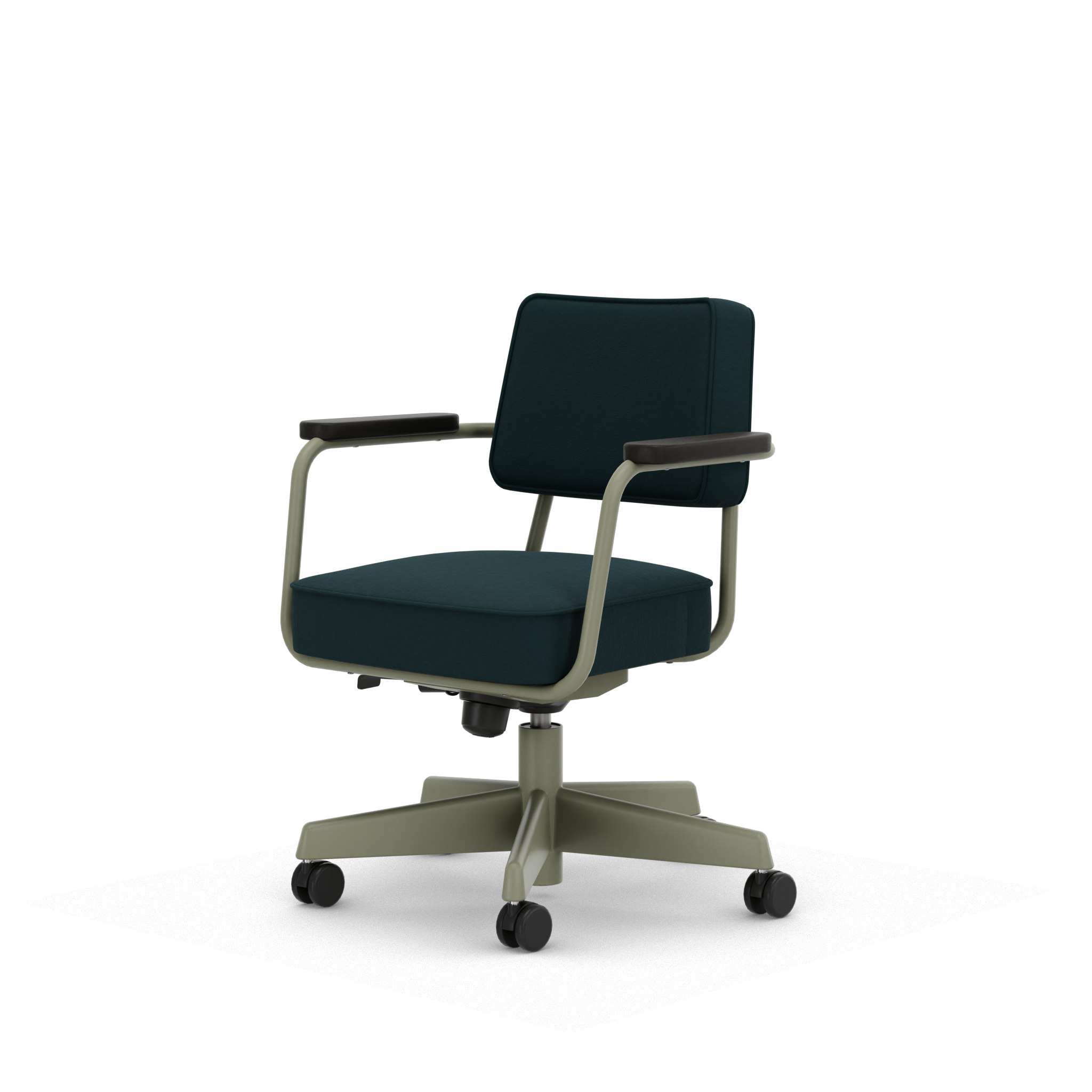 Fauteuil Direction Pivotant - Volo,   Teal Blue,   Gris Vermeer,   Dark Oak,   Hard Castor