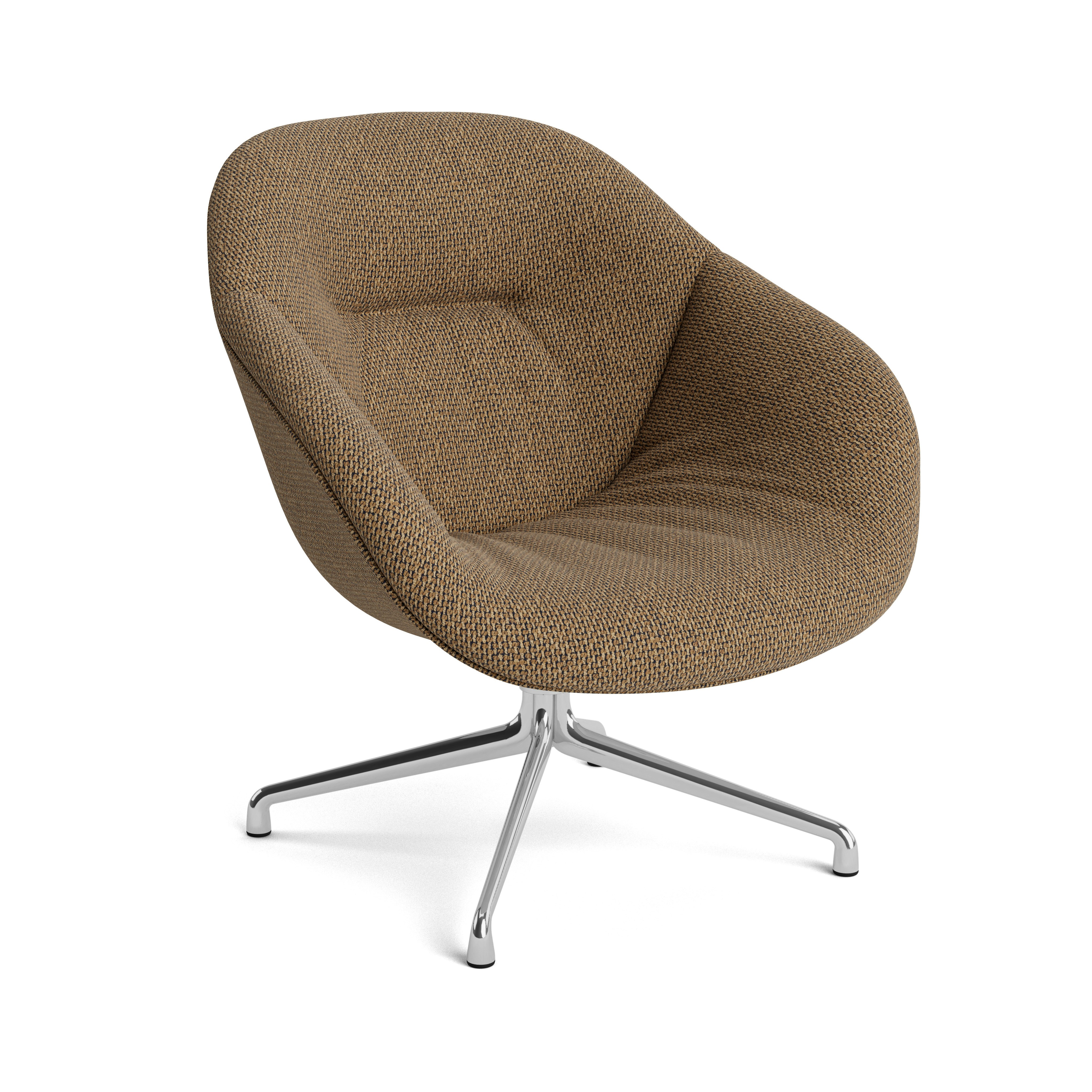 AAL 81 Swivel Chair, Low Back - Soft, Tartaglia, 1004 Blue Tan, Polished Aluminum