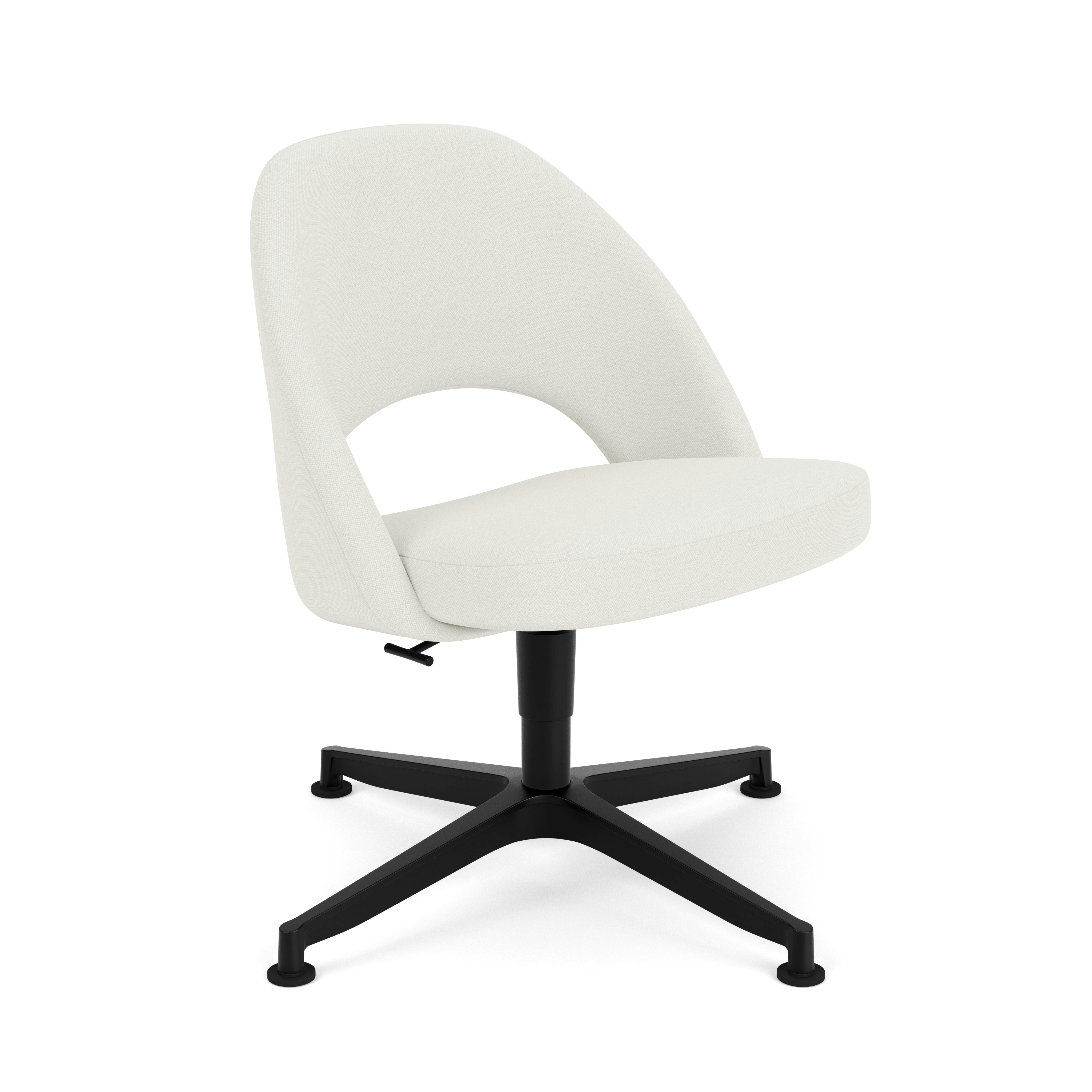Saarinen Executive Office Side Chair, Hourglass, Air, Black, Glides