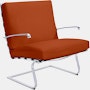 Tugendhat Chair in Oh La La,  Brandy with belting in Belting Leather,  Black and chrome frame