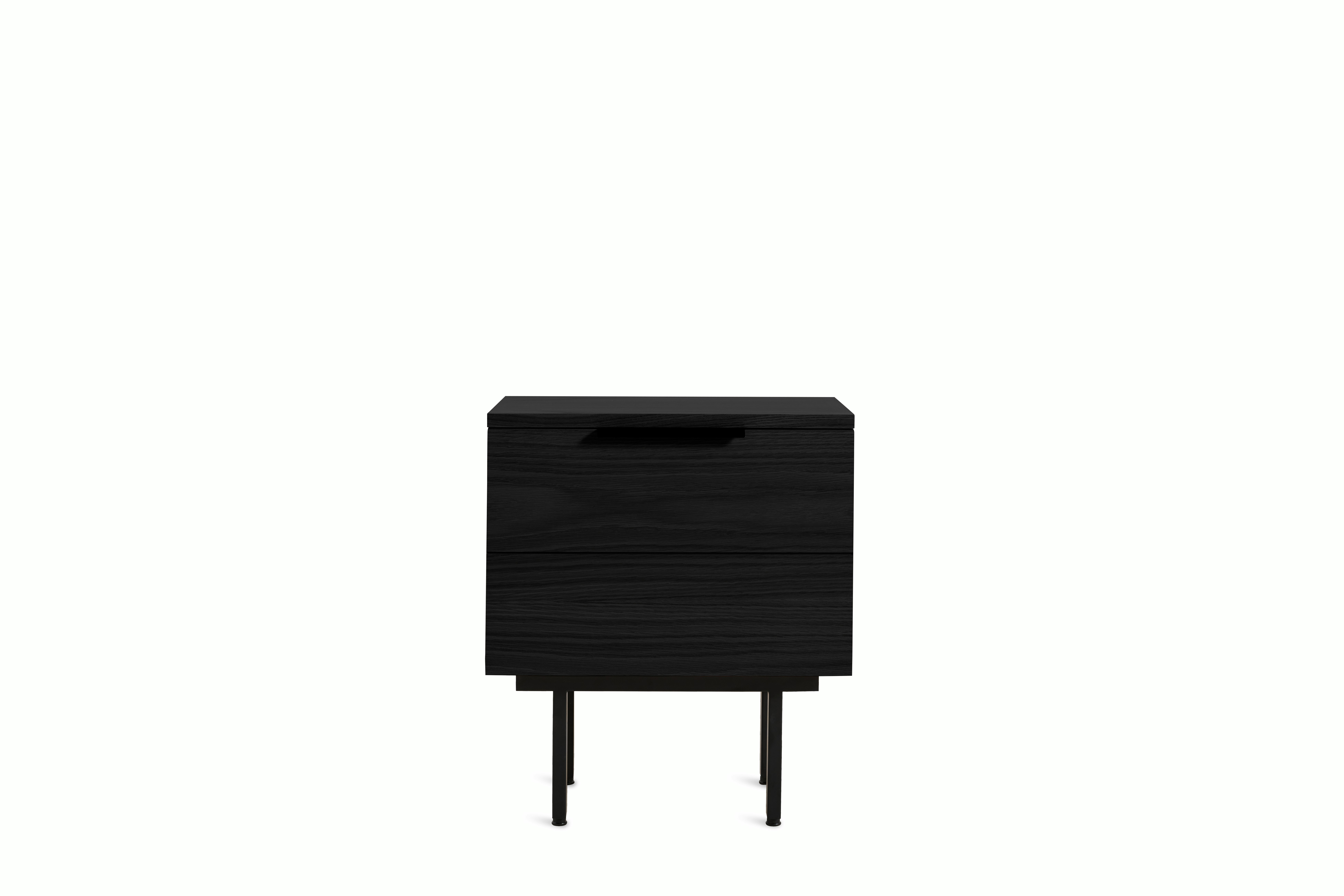 Elemental Bedside Table - Black Oak