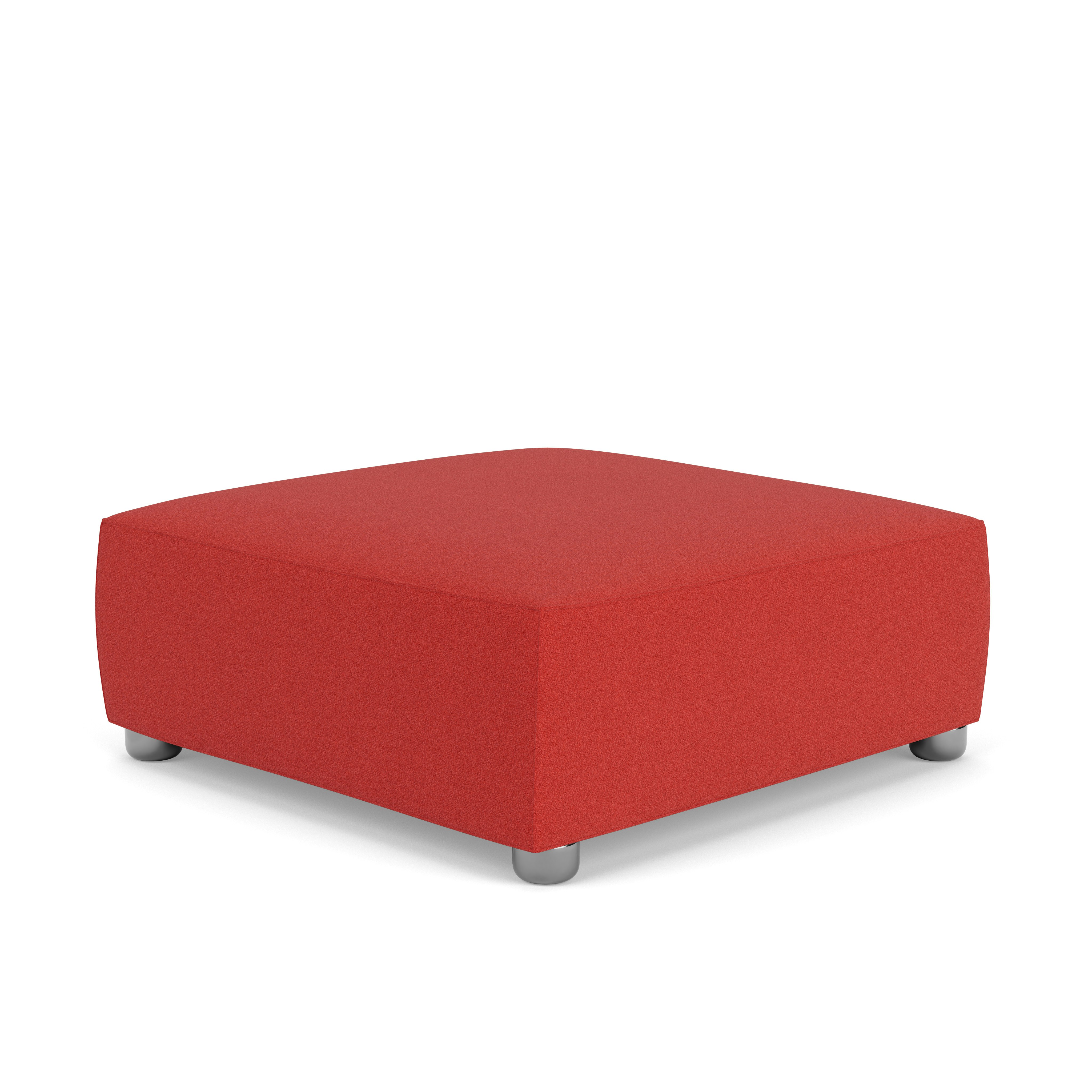 Barber Osgerby Ottoman -  Medium, Chrome, Classic Boucle, Fiery