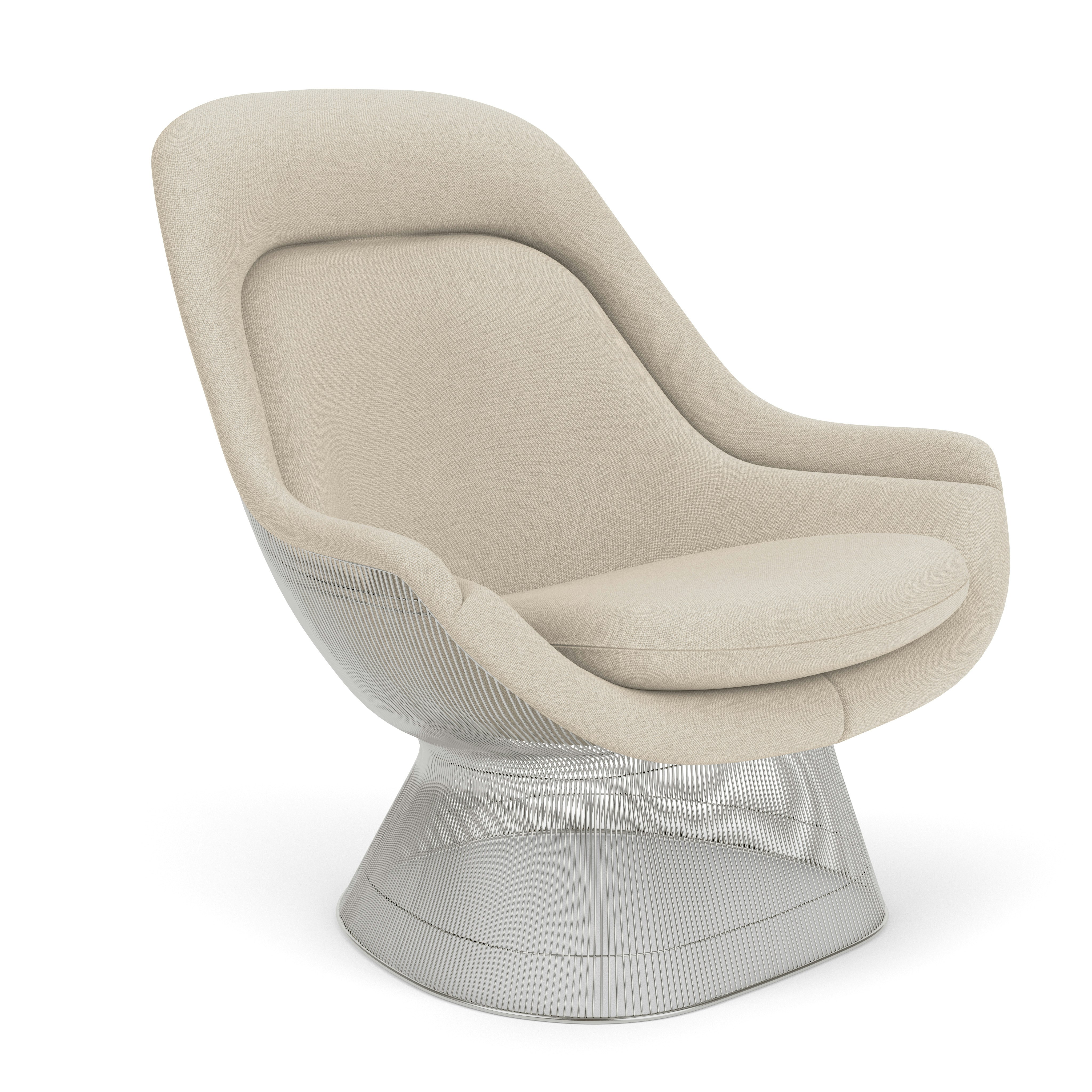 Platner Easy Chair - Polished Nickel,  Hourglass,  Sandbar