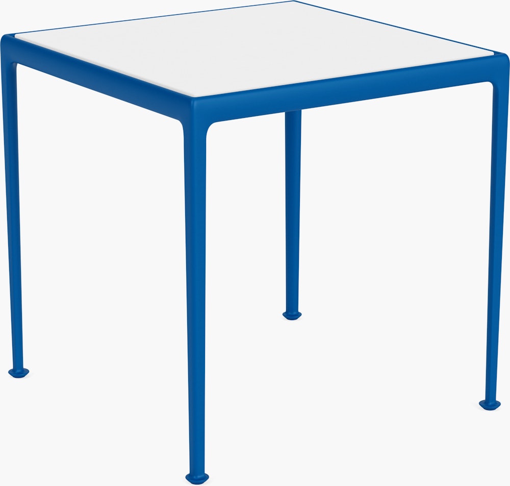 1966 Collection Porcelain Dining Table - 28" x 28"", White / Blue"