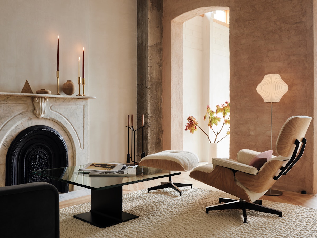 I Beam Table, Eames Lounge Chair & Ottoman