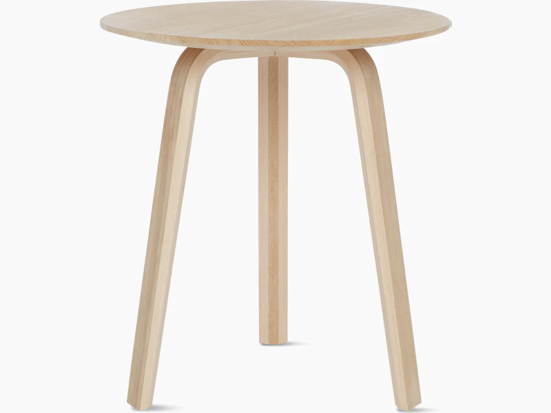 An oak Bella Side Table viewed from the front