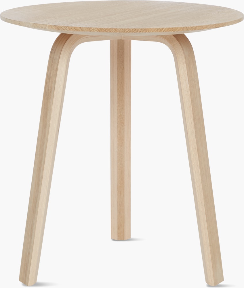 An oak Bella Side Table viewed from the front