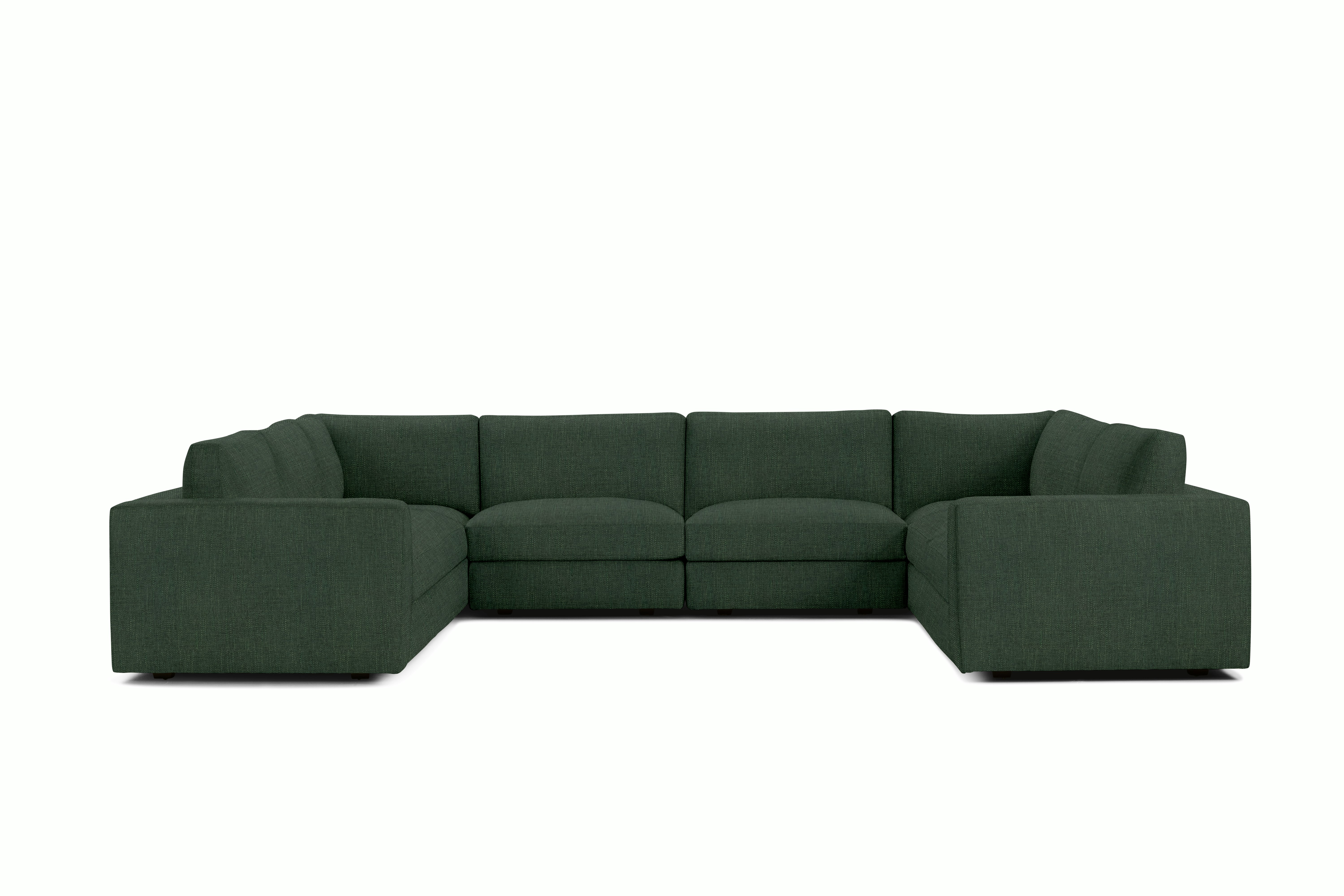 Reid Corner Sectional - U Shaped Sectional,  Standard,  Crypton Robusta,  Basil,  1" Block"