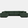 Reid Corner Sectional - U Shaped Sectional,  Standard,  Crypton Robusta,  Basil,  1" Block"
