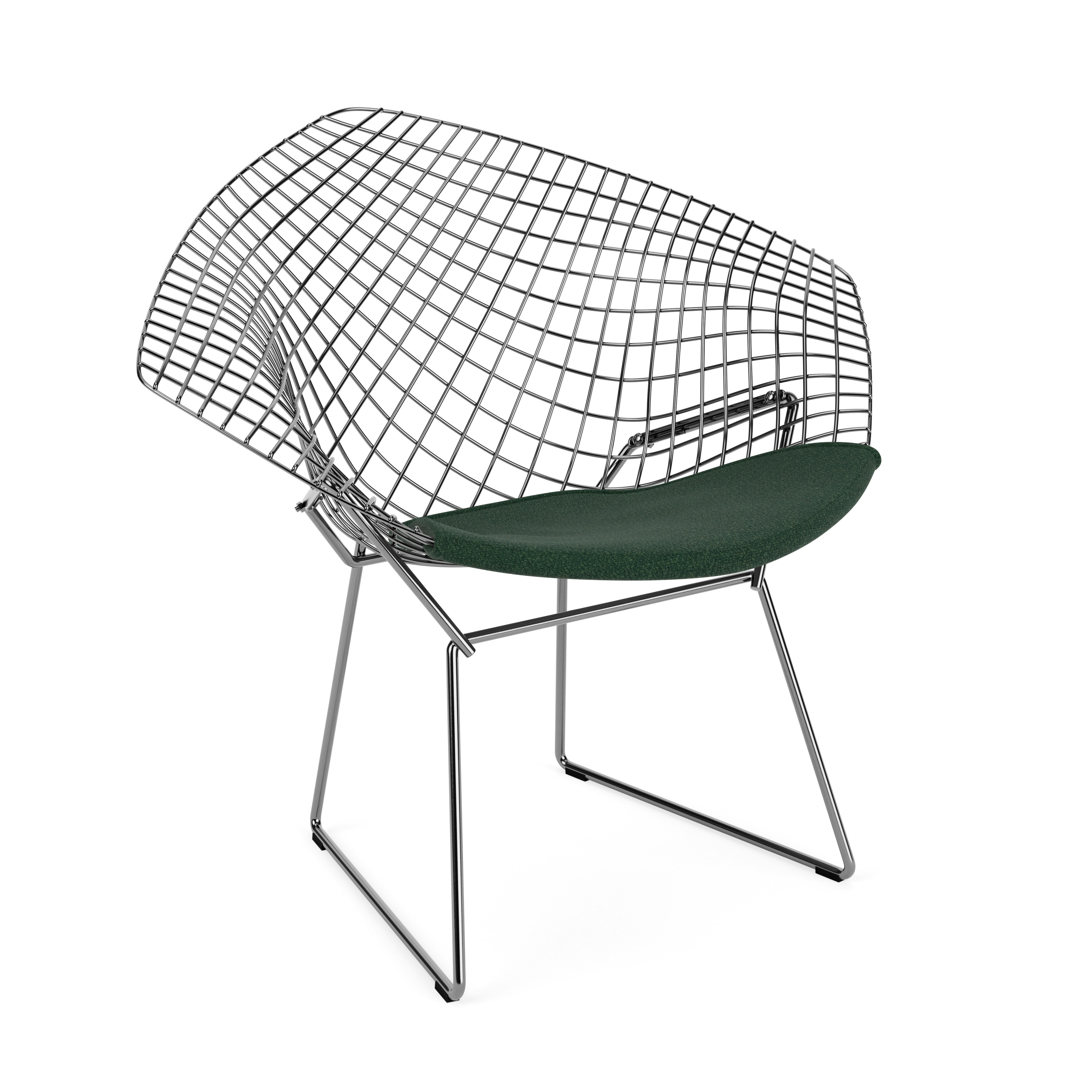 Bertoia Diamond Chair, Polished Chrome, Seat Pad, Classic Boucle, Inform
