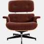 Eames Lounge Chair - White Oak,  Mohair Supreme,  Brandy