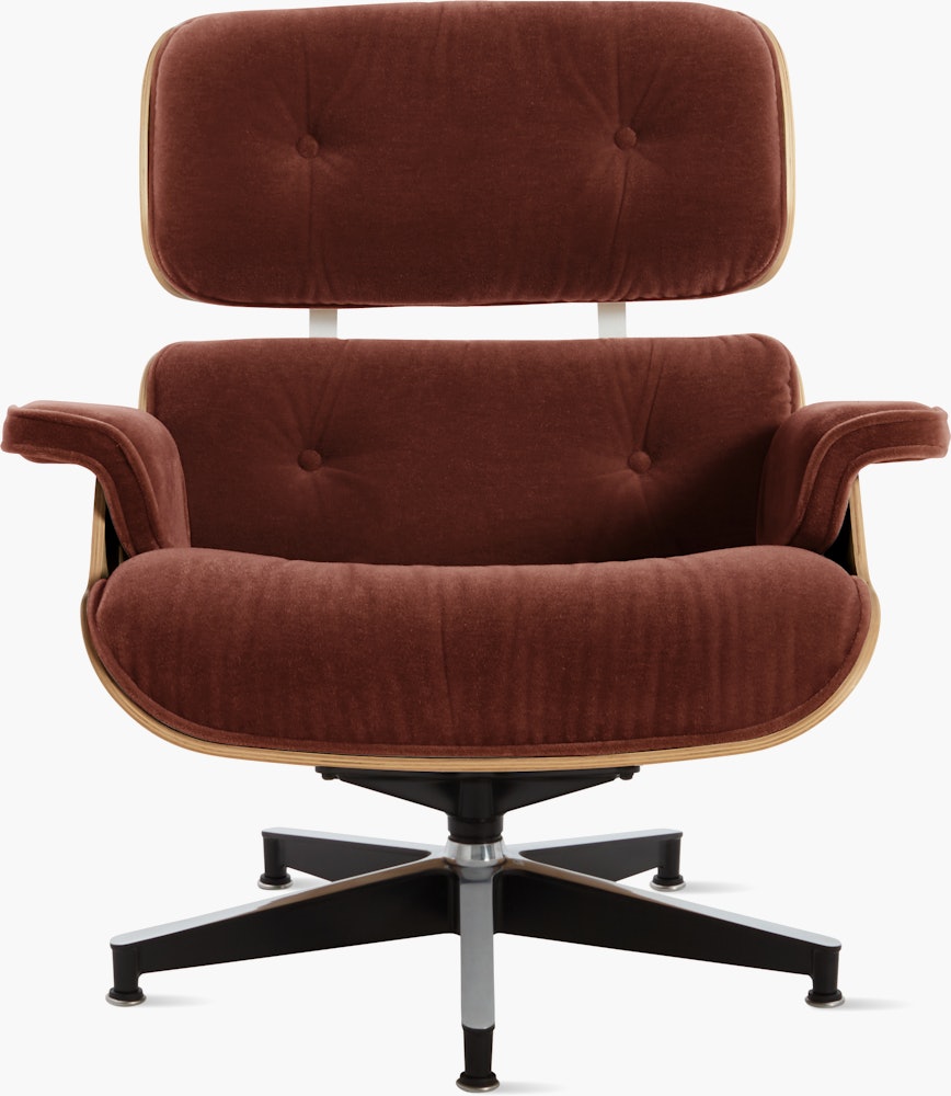 Eames Lounge Chair - White Oak,  Mohair Supreme,  Brandy