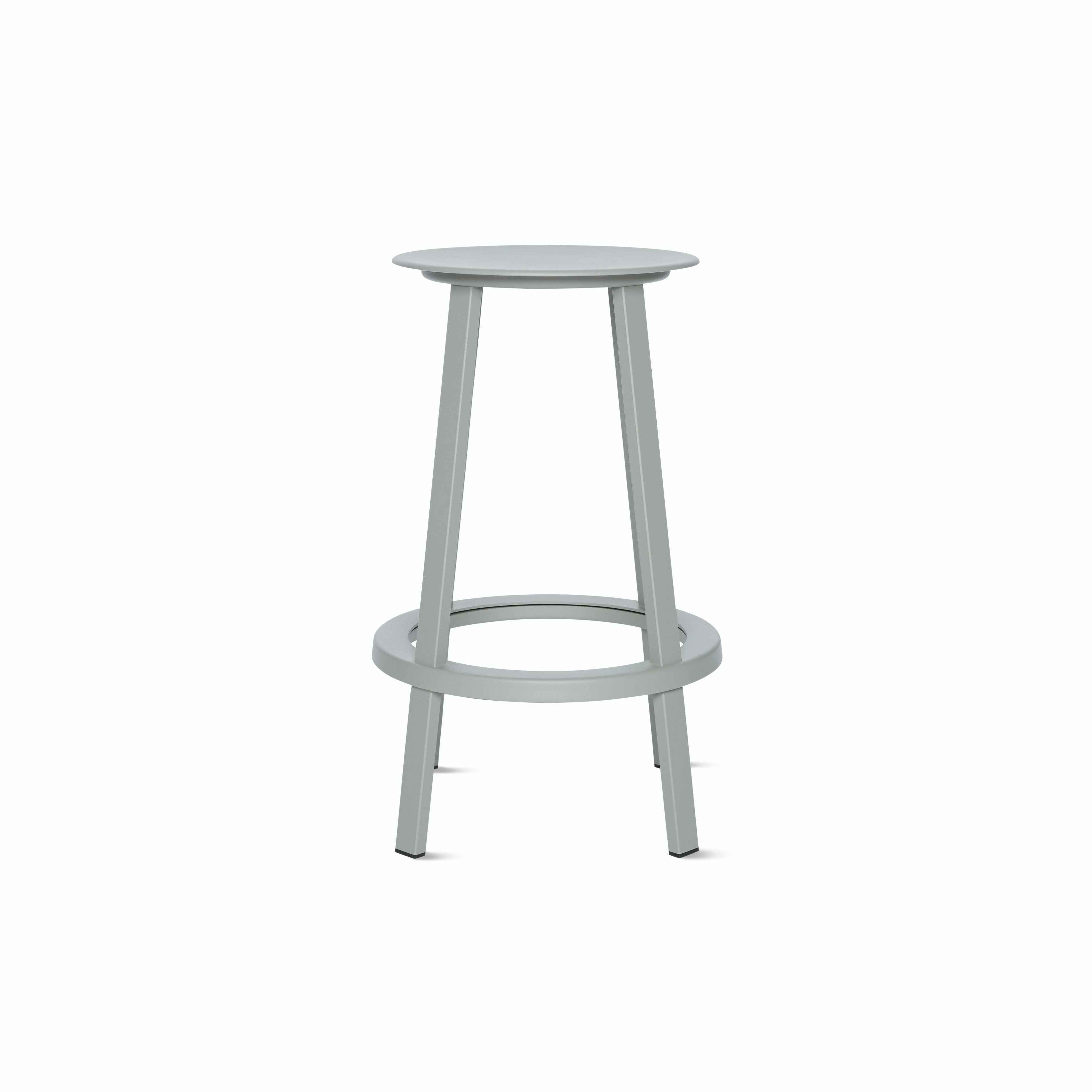 A sky grey Revolver Counter Stool viewed from the side