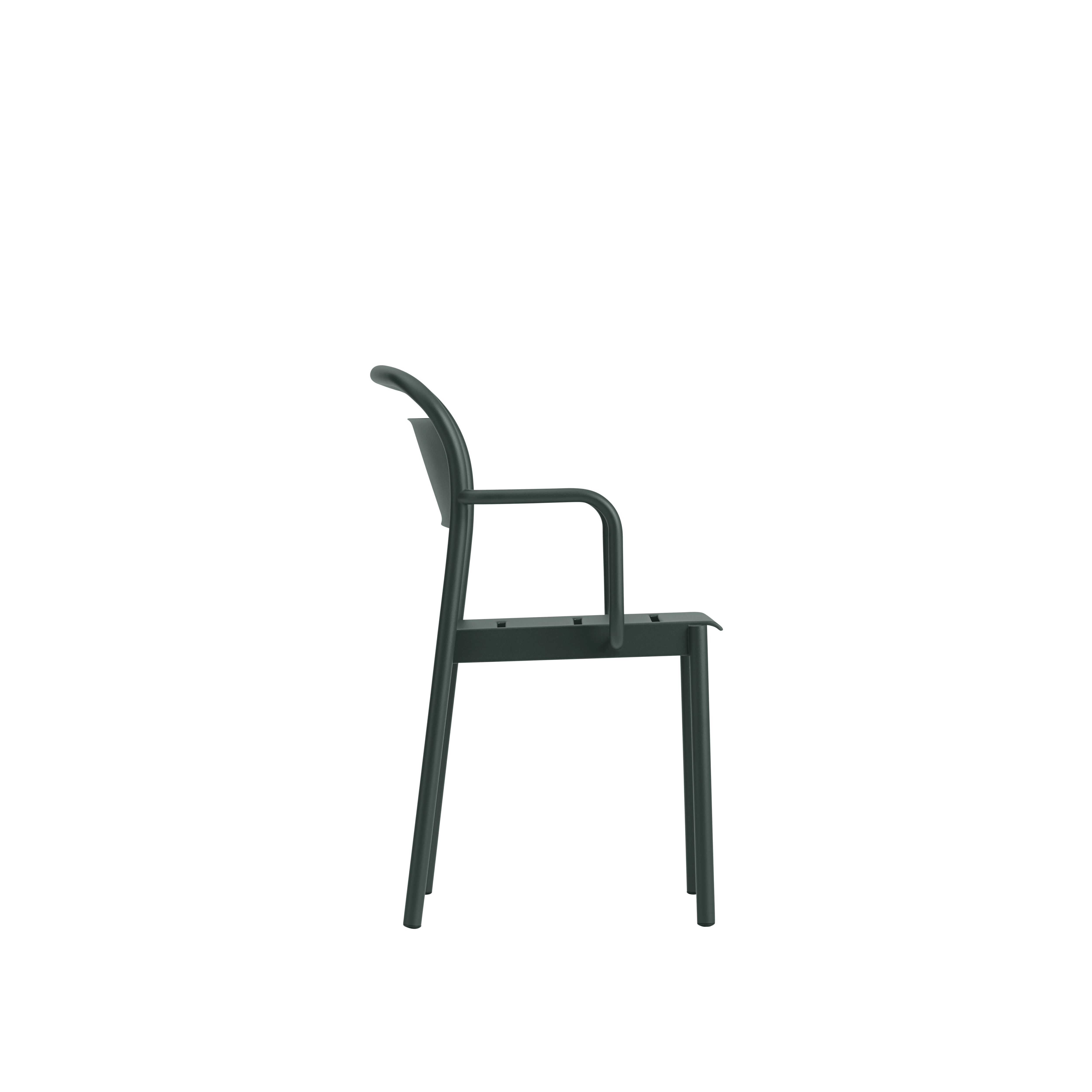 Linear Steel Chair - Armchair,  Dark Green
