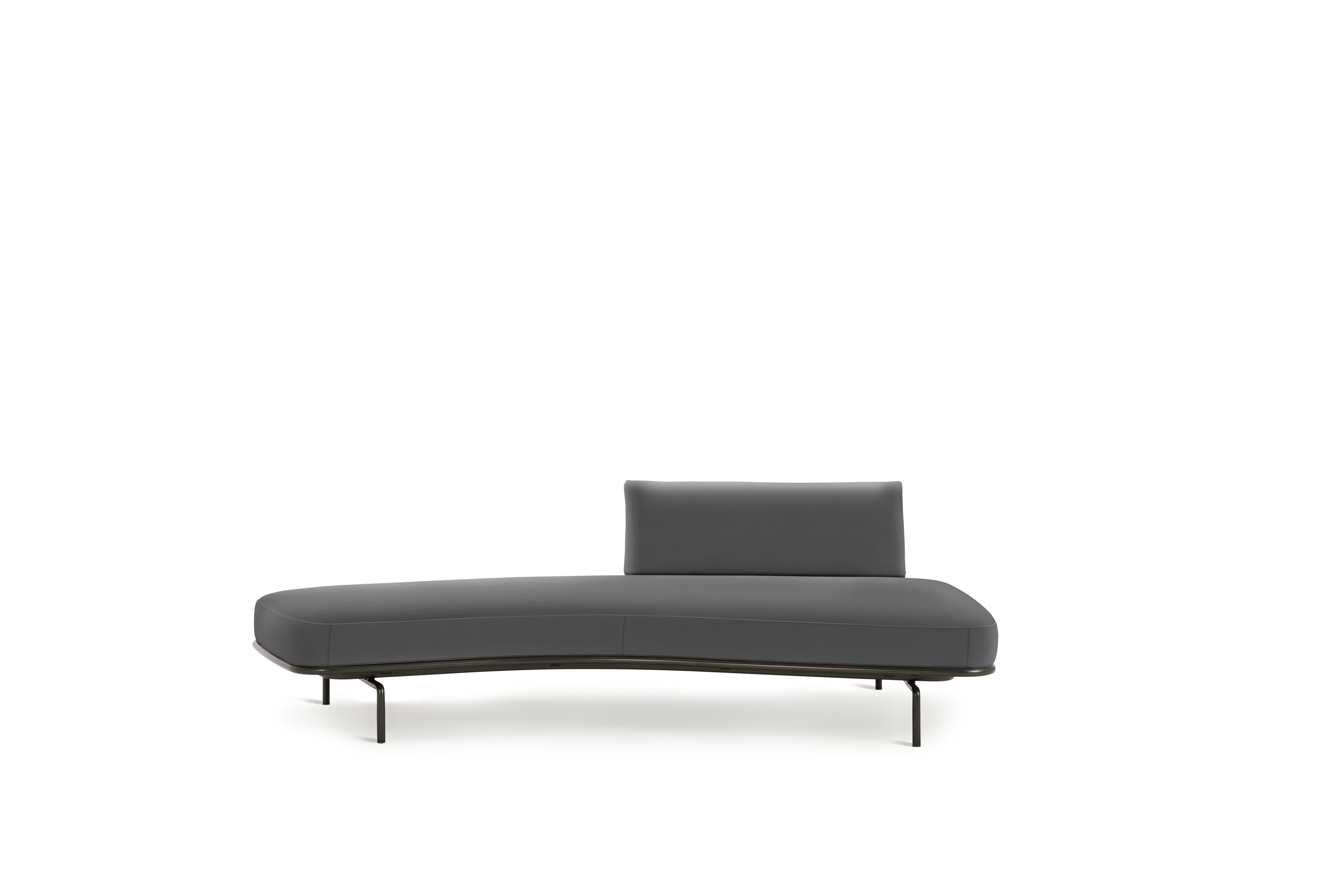 Panoramic Sofa - Left ,  Single Large,  Ultrasuede,  Flannel,  Charcoal