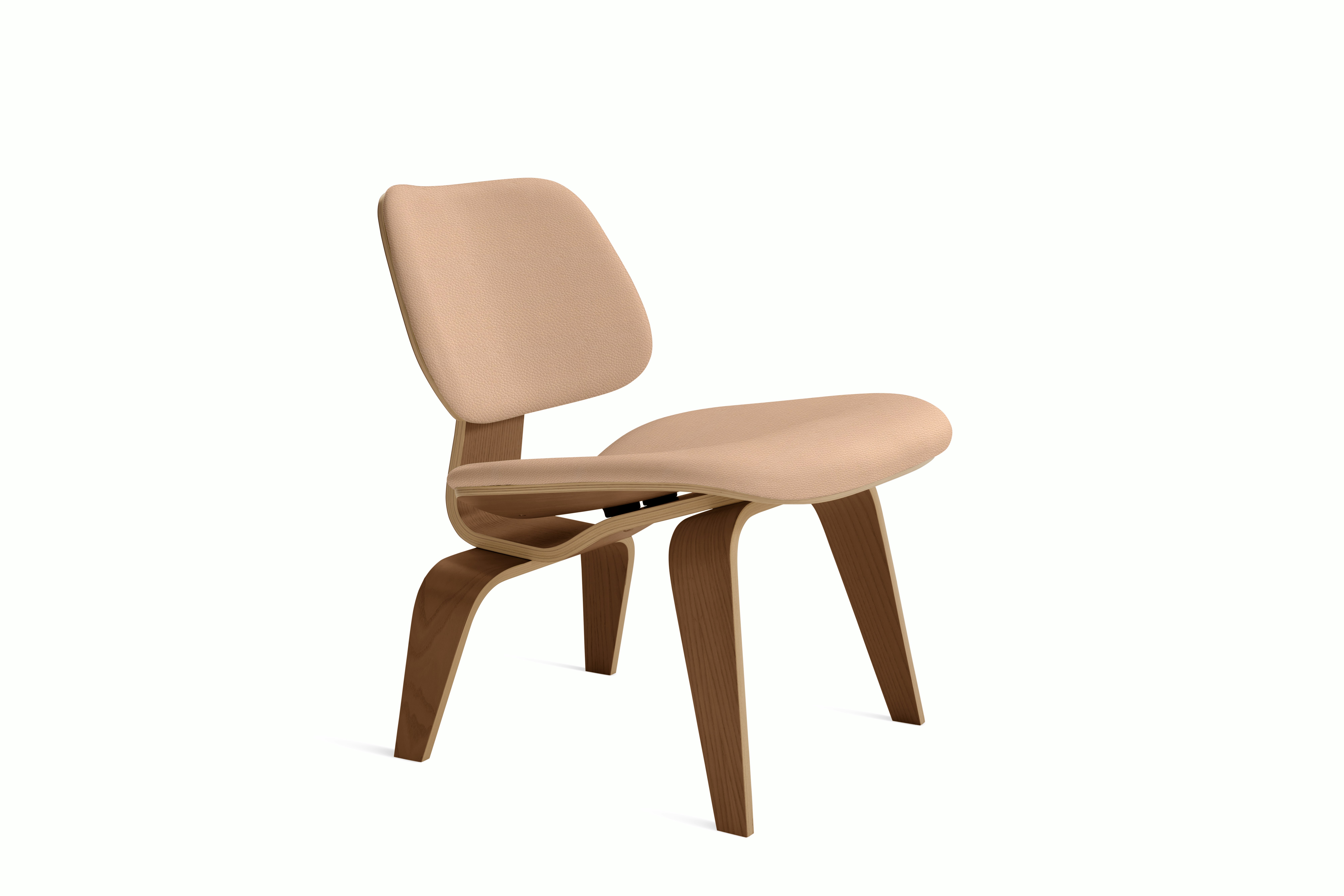 Eames Molded Plywood Lounge Chair Wood Base (LCW) - Upholstered,  Ebony,  Luce,  Scoria