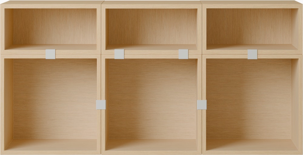 Stacked Storage Sideboard - Configuration 5,  Oak,  No Base