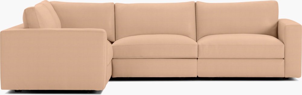 Reid Corner Sectional - L-Shaped Four Seater Sectional,  Standard,  Prone Leather,  Balsa,  1" Block"