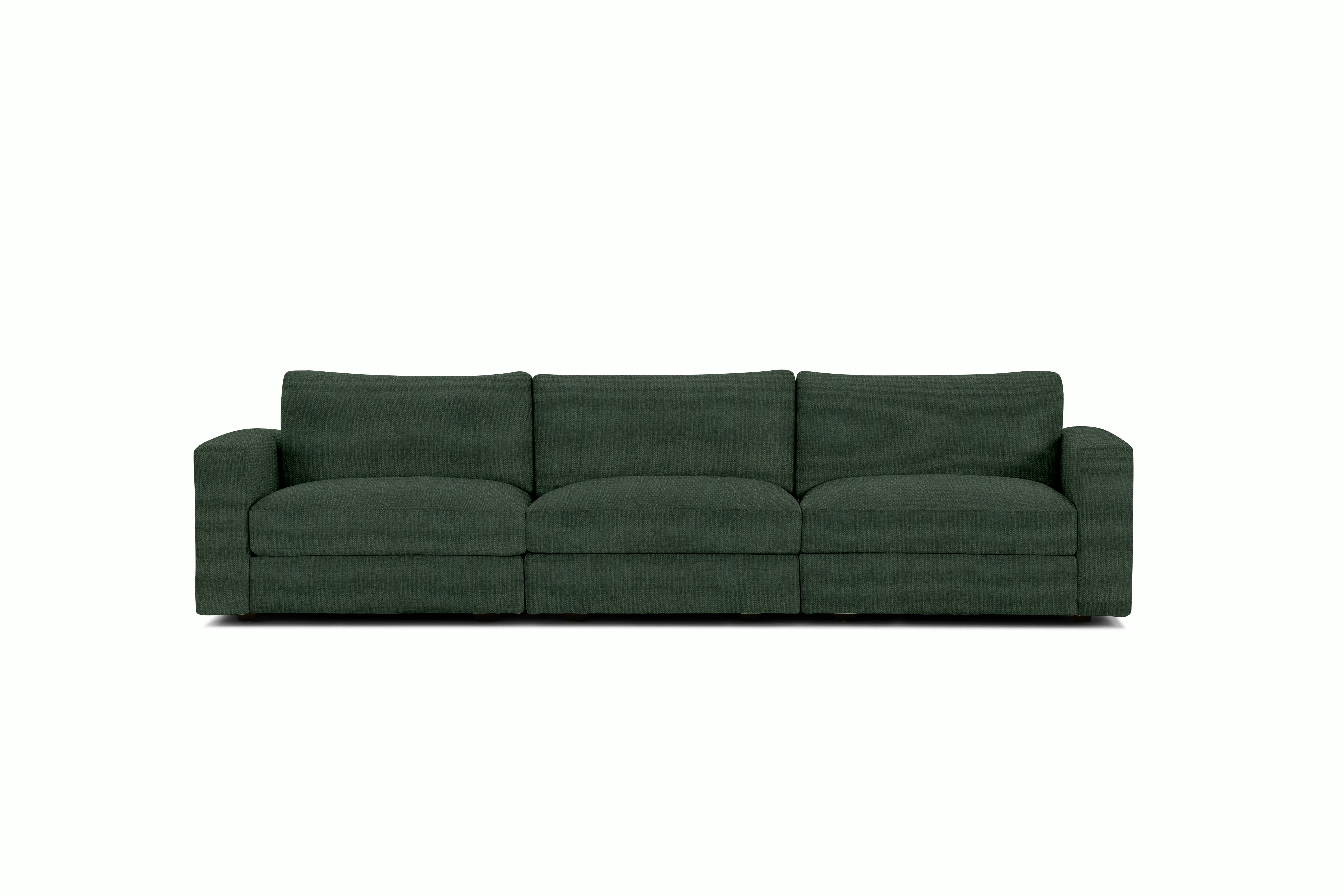 Reid Sofa - Three Seater,  Crypton Robusta,  Basil,  1" Block"