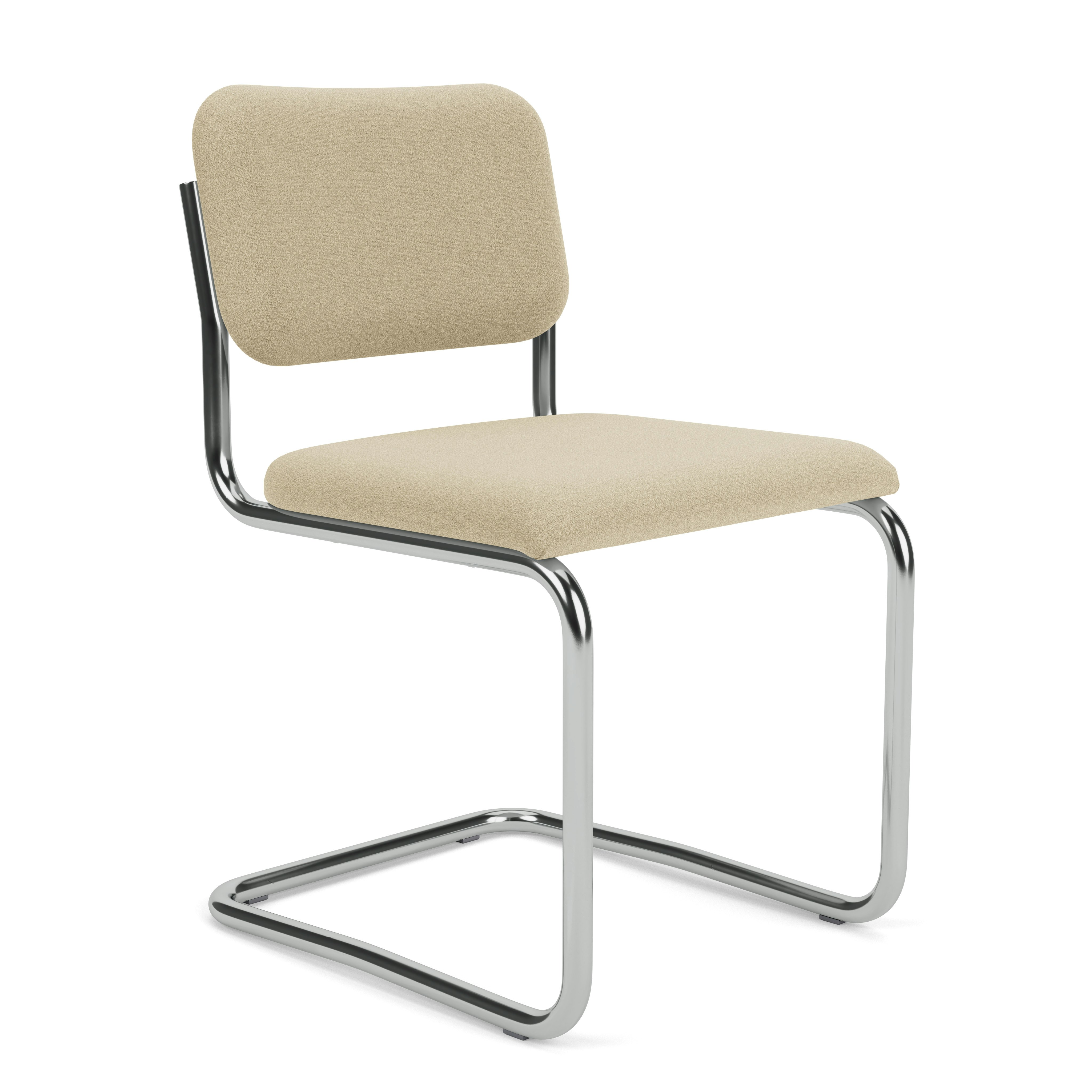 Cesca Armchair, Fully Upholstered, Upholstered Seat, Volo Leather, White