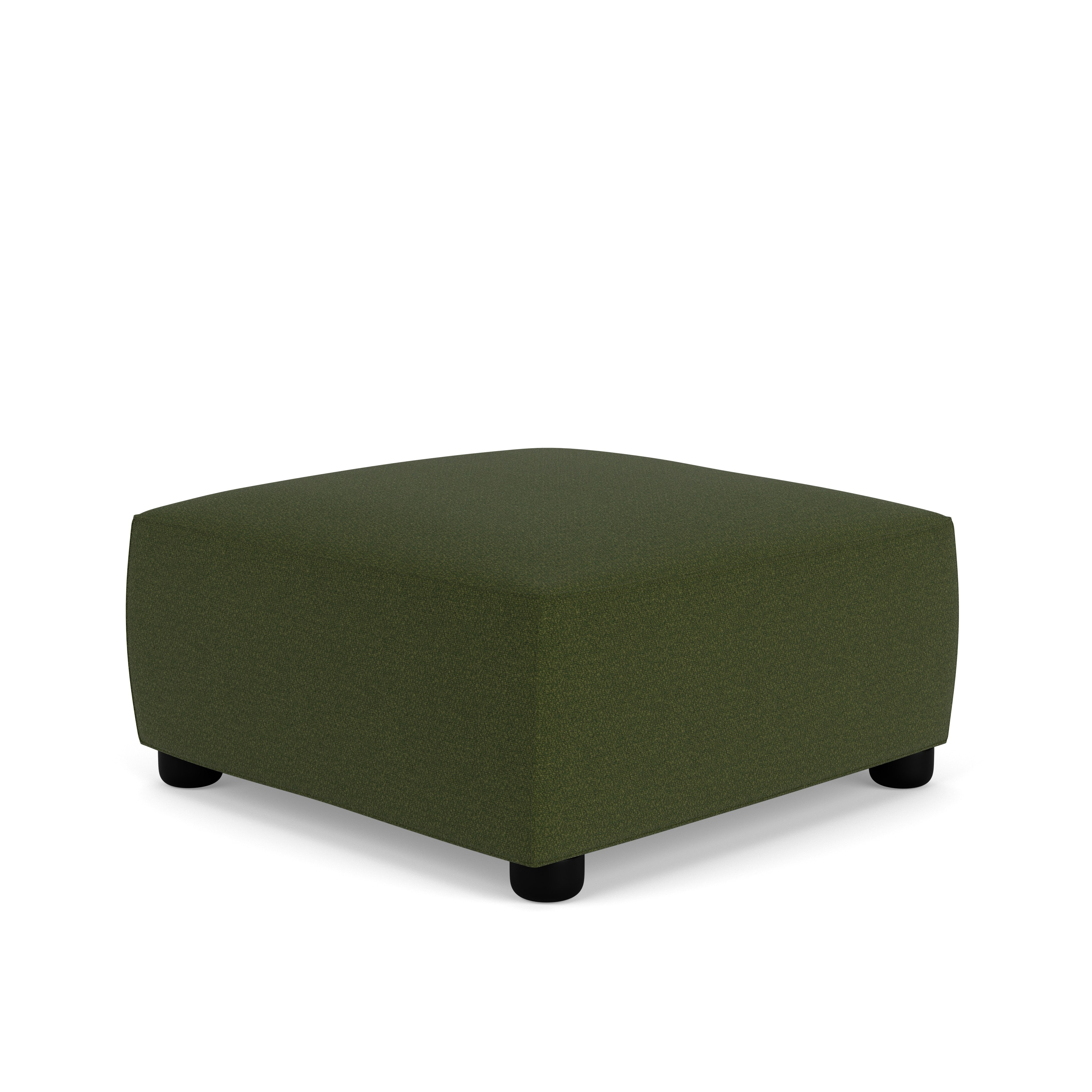 Barber Osgerby Ottoman - Small, Black Lacquer, Classic Boucle, Rover