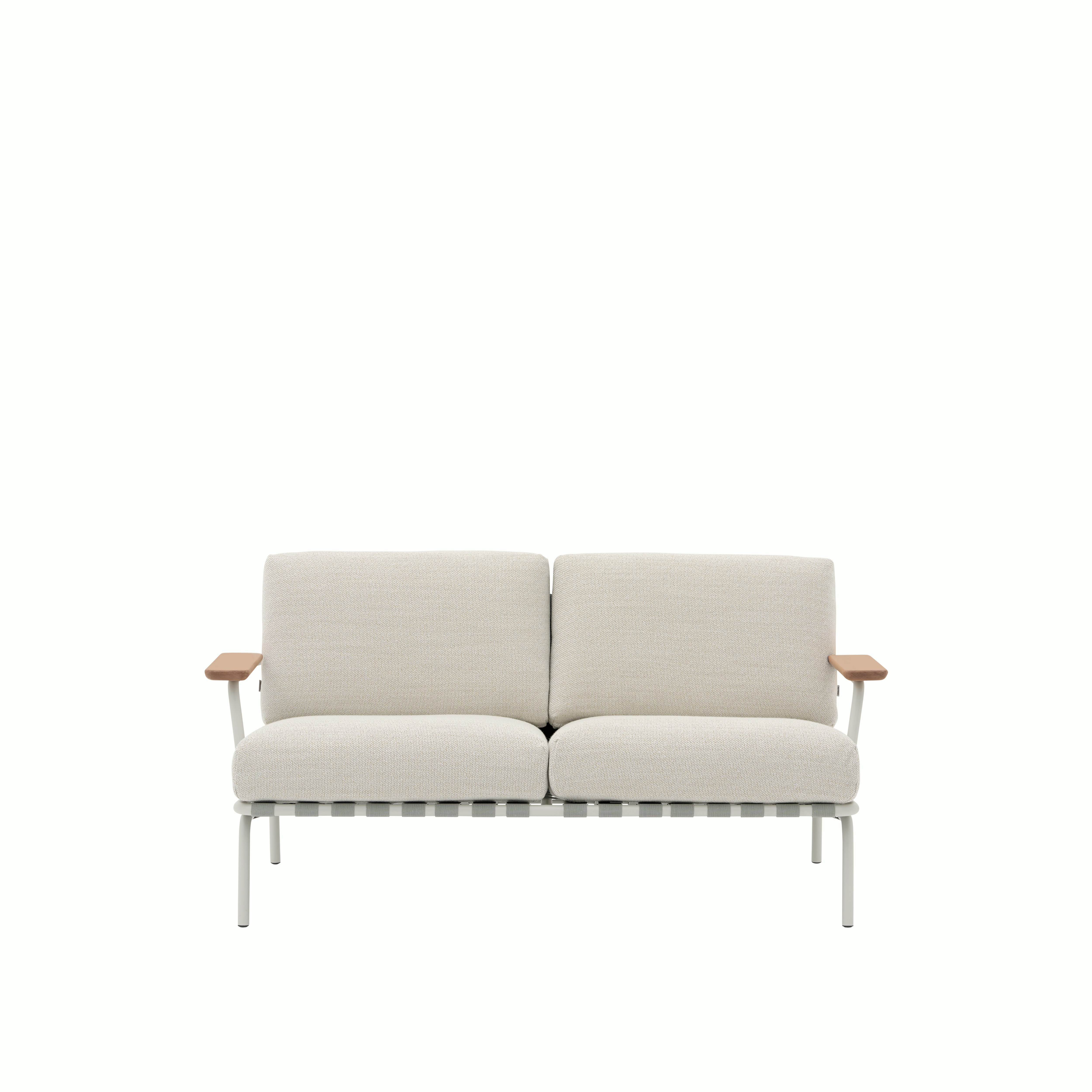 Settle Outdoor Sofa - Two Seater, Grey, Laze, Natural