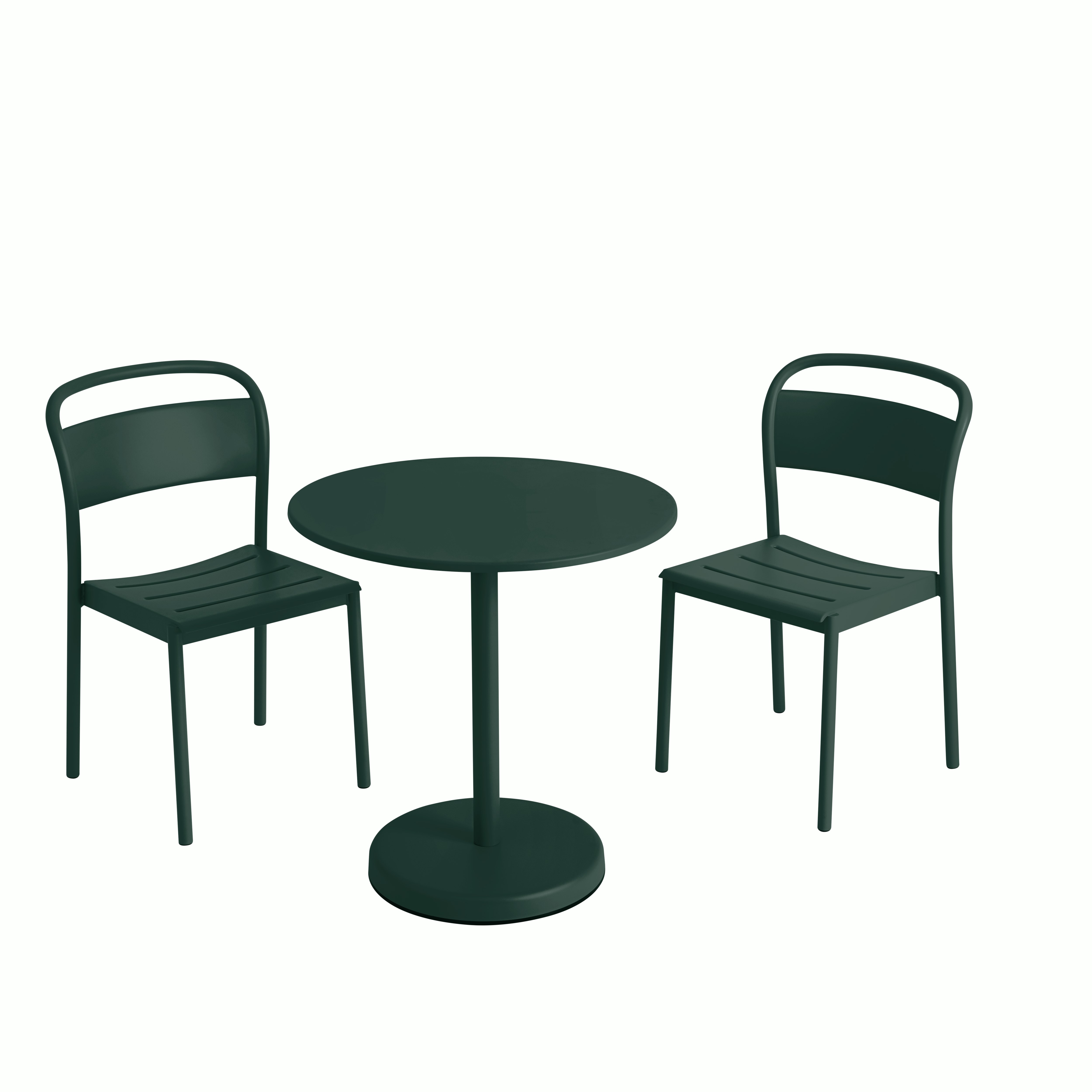 Linear Cafe Set - Round Table,  Dark Green